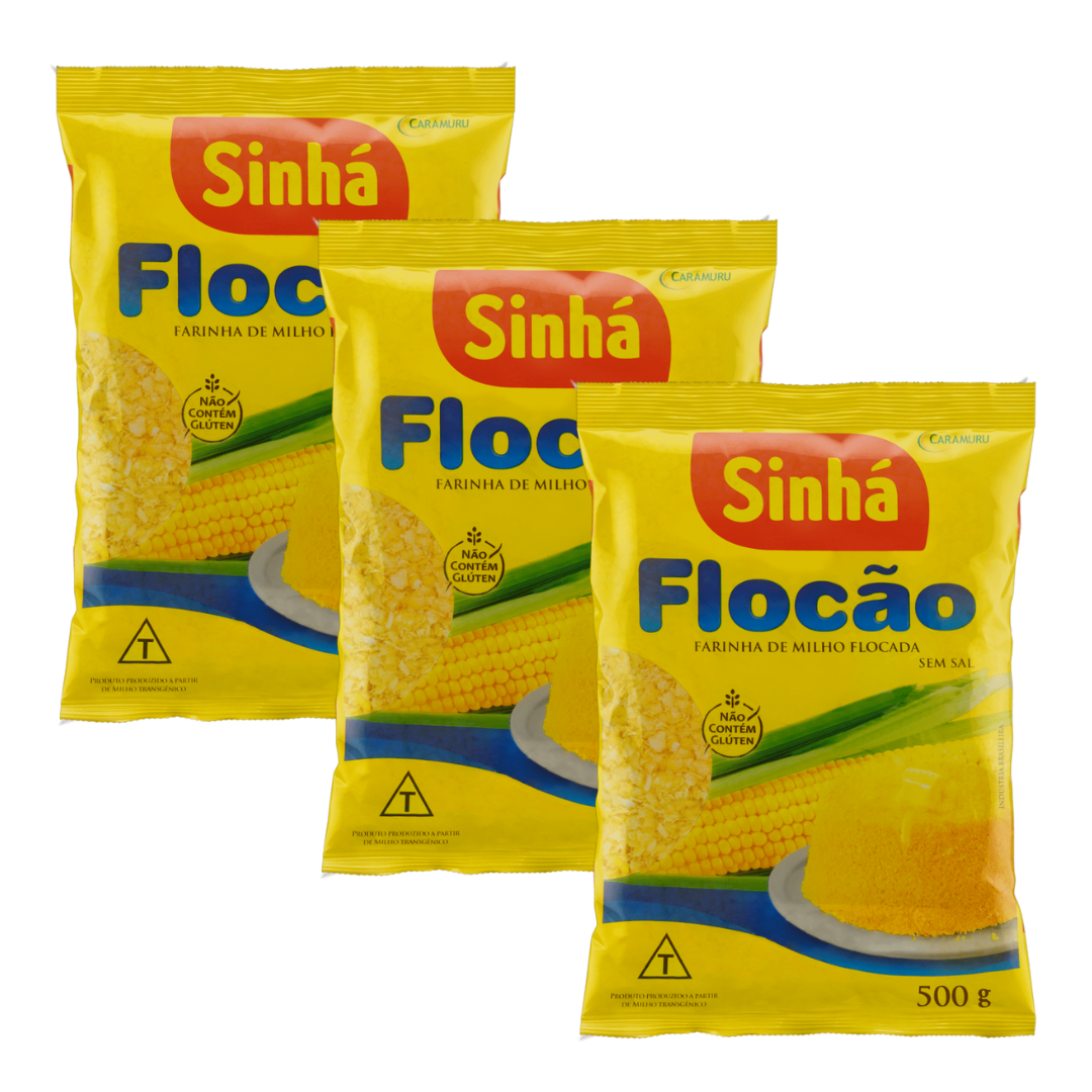 Combo - Farine de Maïs Flocons - SINHÁ - 500 g - Achetez 3 unités et obtenez 10% de réduction