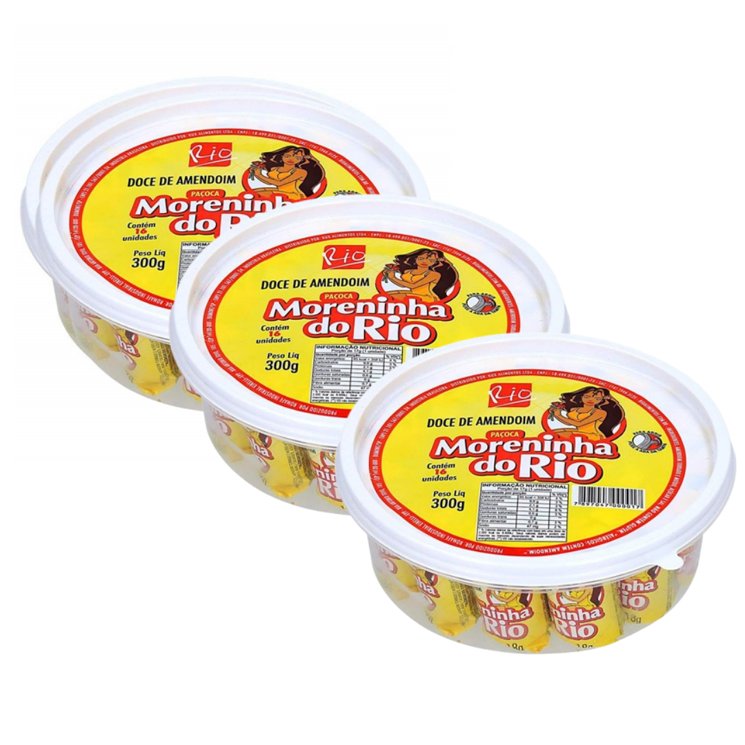 Combo - Moreninha do Rio Peanut Powder Sweet (Cap Shape) - 300g - Buy 3 units and get 10% off