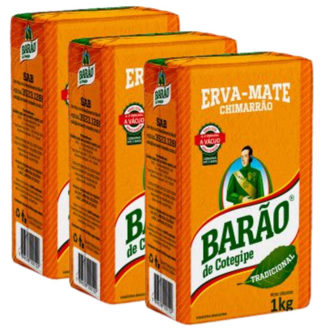 Combo - Herbe à maté Chimarrão (Yerba Maté) - BARÃO - 1kg - Achetez 3 unités et obtenez 10% de réduction