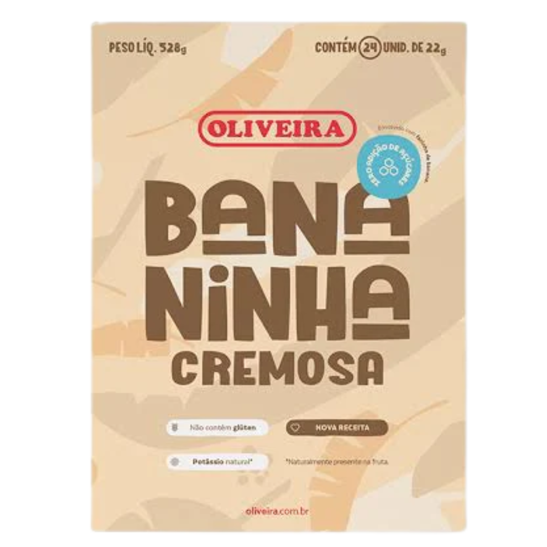 Bananinha Cremosa Zero Açúcar - OLIVEIRA - 528g - Mon Petit Brésil