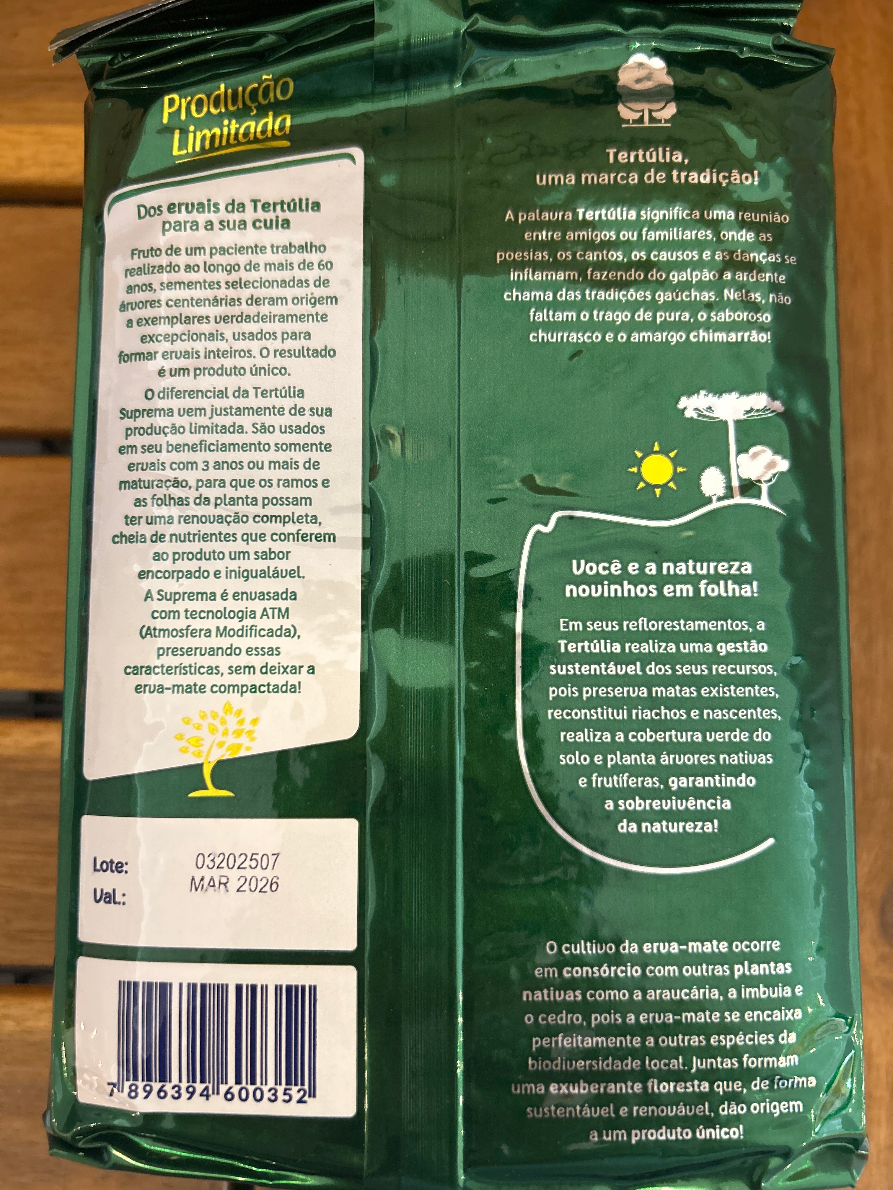 Yerba maté (Erva Mate Chimarrão Suprema) - TERTÚLIA - 1kg