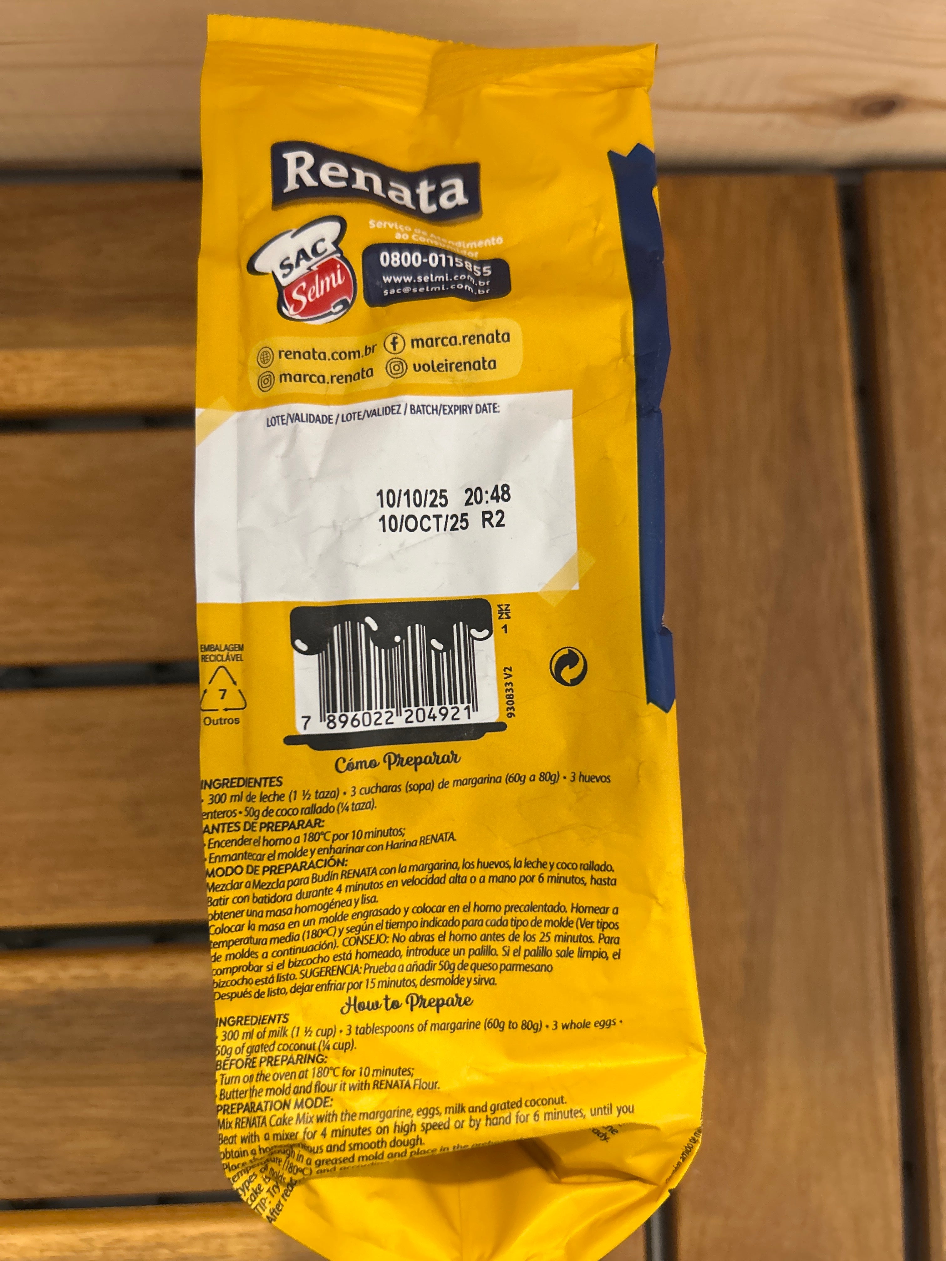 Preparation for Cassava Cake (Mix for Aipim Cake) - RENATA - 400g