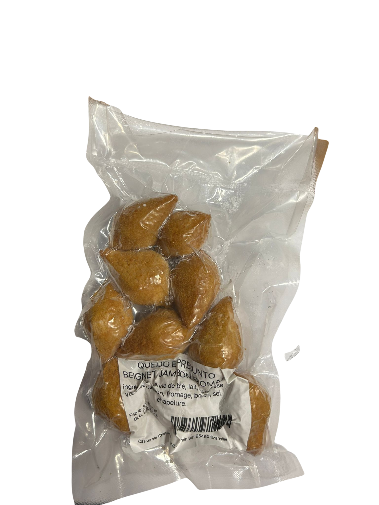 Beignets dorés jambon fromage (Coxinha de jambon et fromage) – frits et surgelés – Petit paquet – 10 unités de 25 g (250 g)