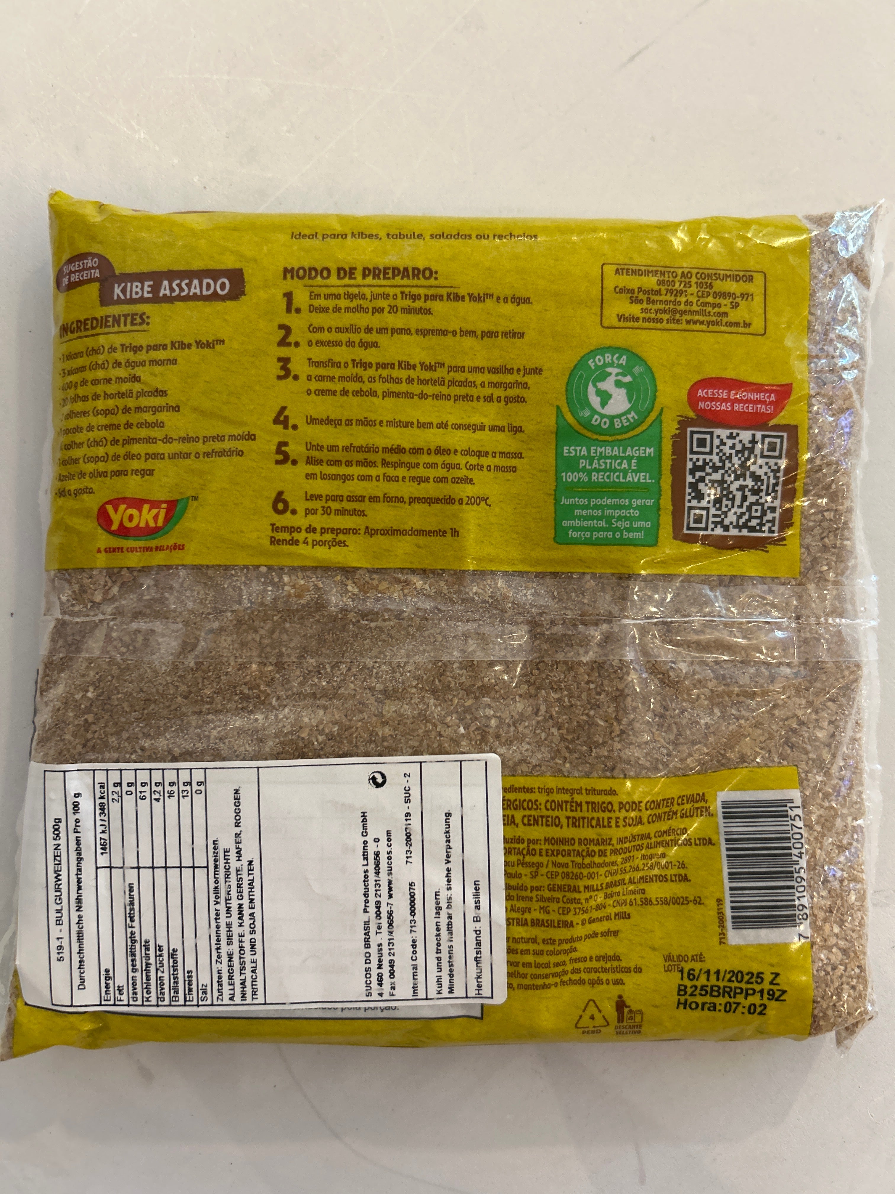 Combo - Grano per Kibe - YOKI - 500g - Acquista 4 unità e ottieni il 10% di sconto