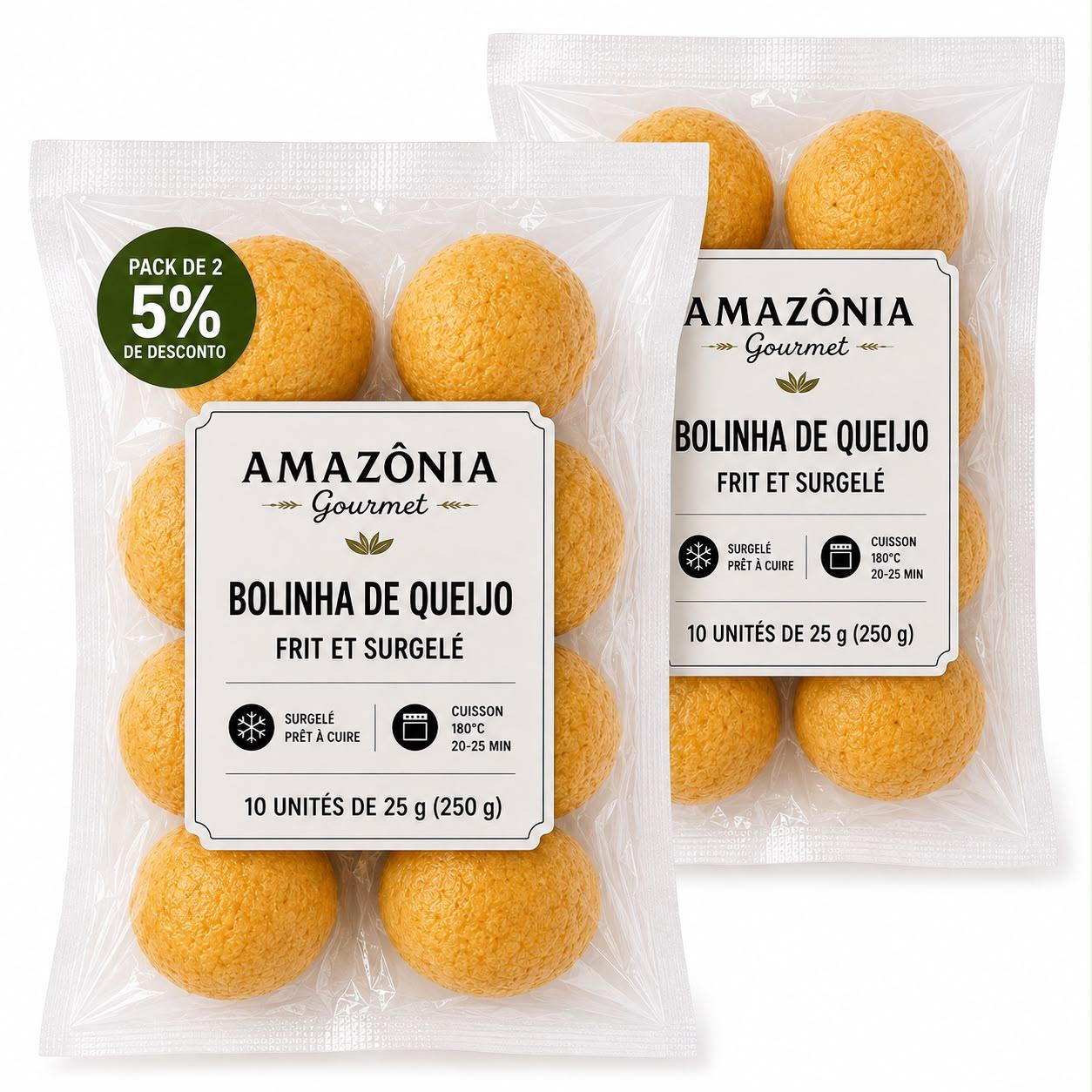 Cheese bites (Bolinha de Queijo) – fried and frozen – Pack of 2 – 20 units of 25 g (500 g)