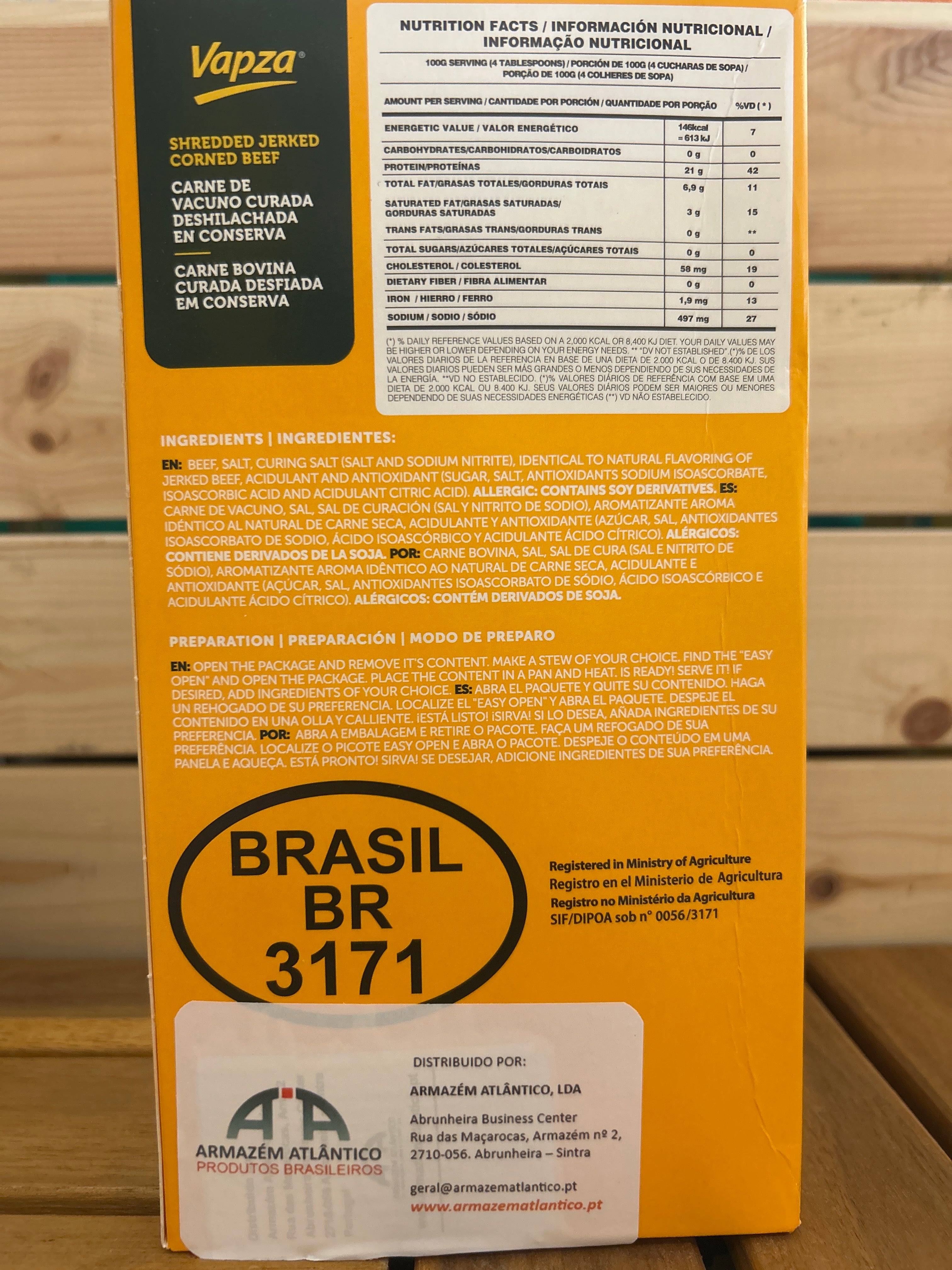 Carne Secca Sfilacciata Cotta (Carne Seca Desfiada Cozida) - VAPZA - 400g