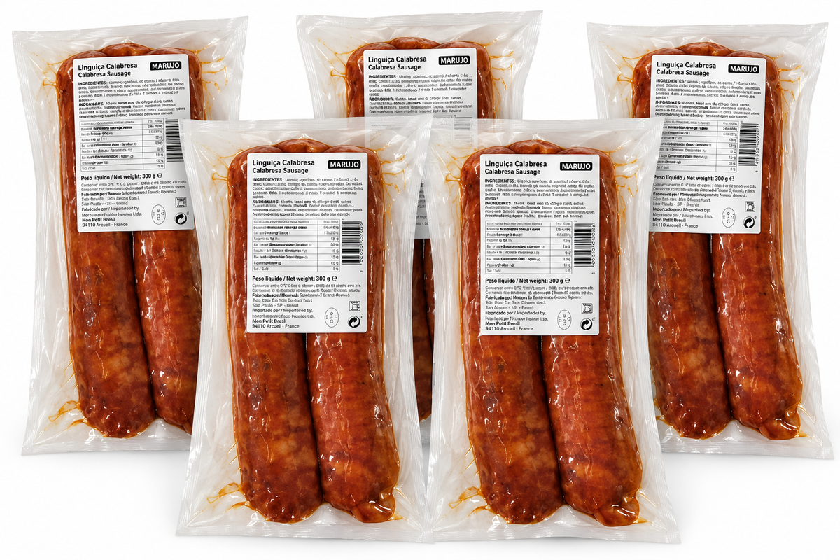 Lot - Saucisses calabraises (Linguiça Calabresa) - MABIJU - 300g - 5 unités