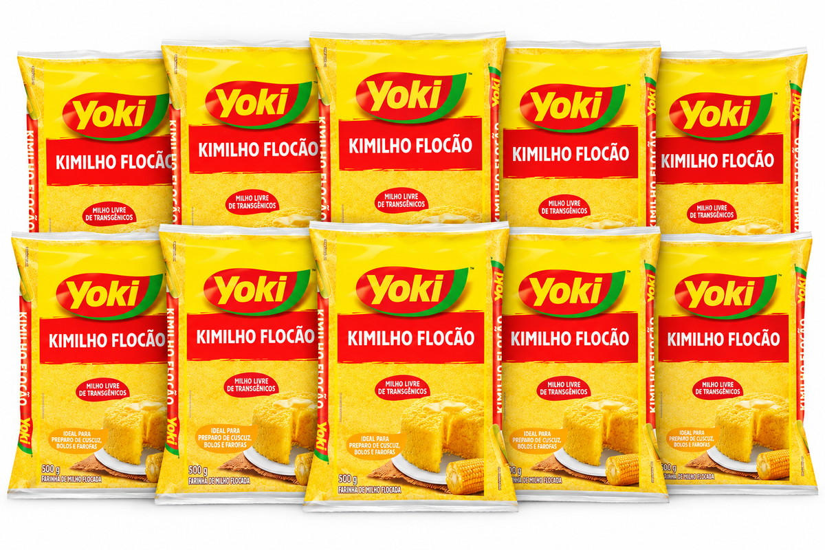 Combo - Farina di mais Kimilho Flocão - YOKI - 500g - 10 unità