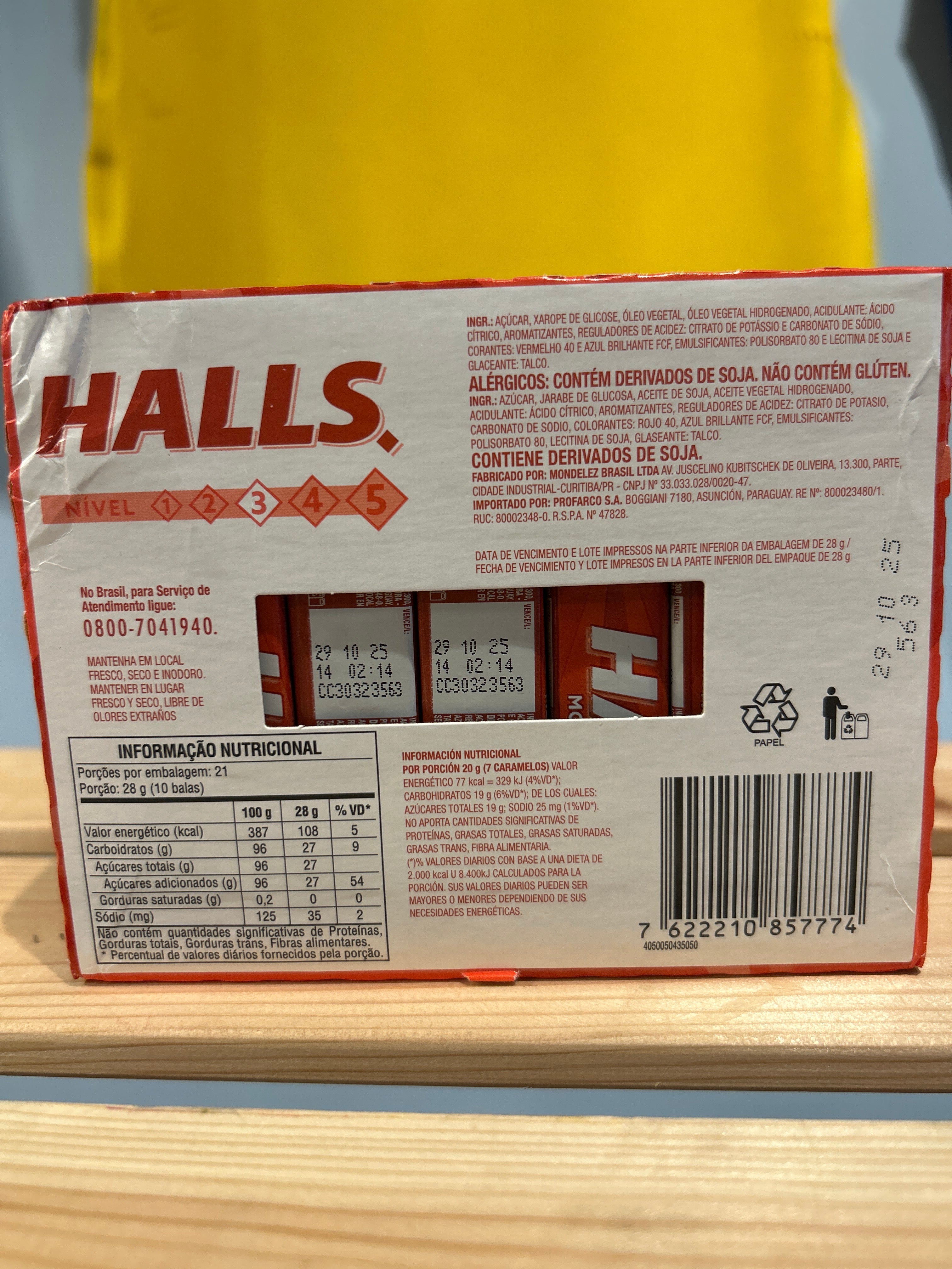 Bonbon aux fraises - (Bala Morango) - HALLS - 28g