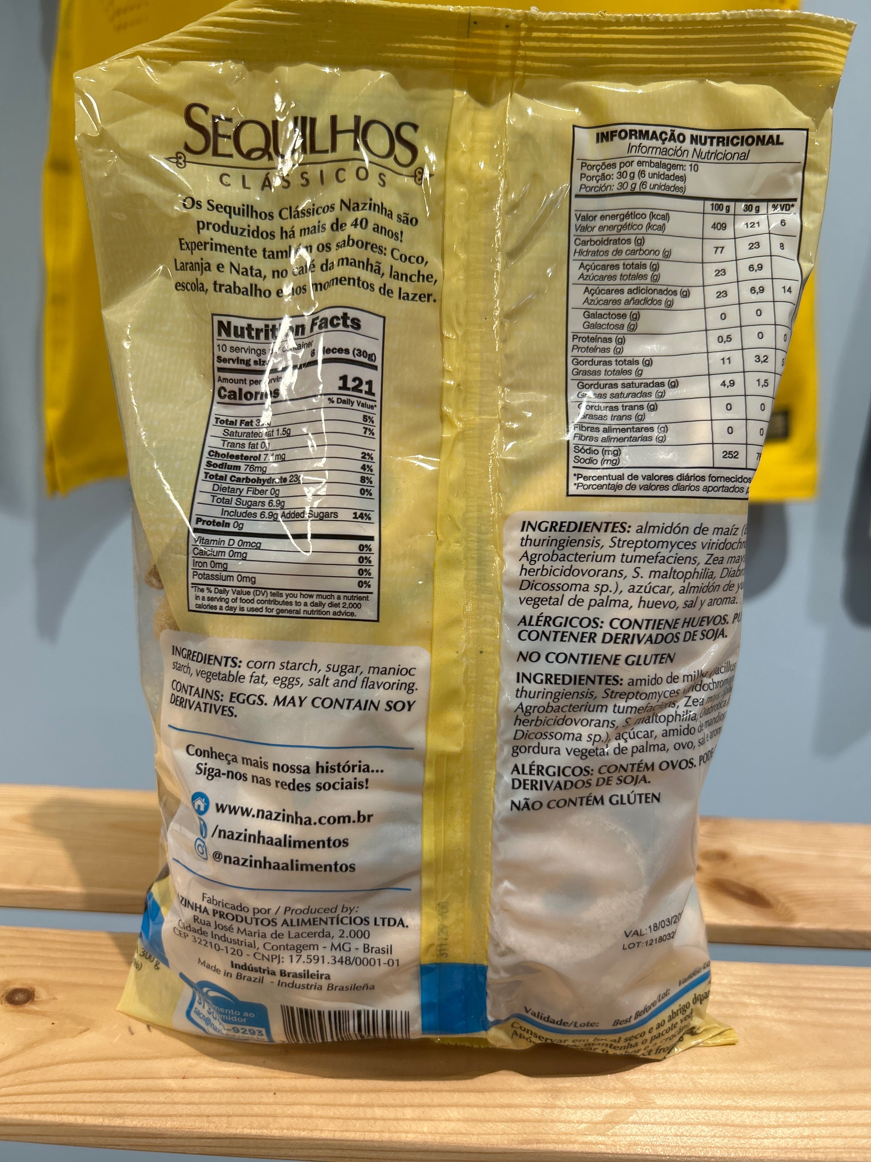 Biscuits Sequilho au Lait (Biscoito Sequilho de Leite) - Nazinha - 300g