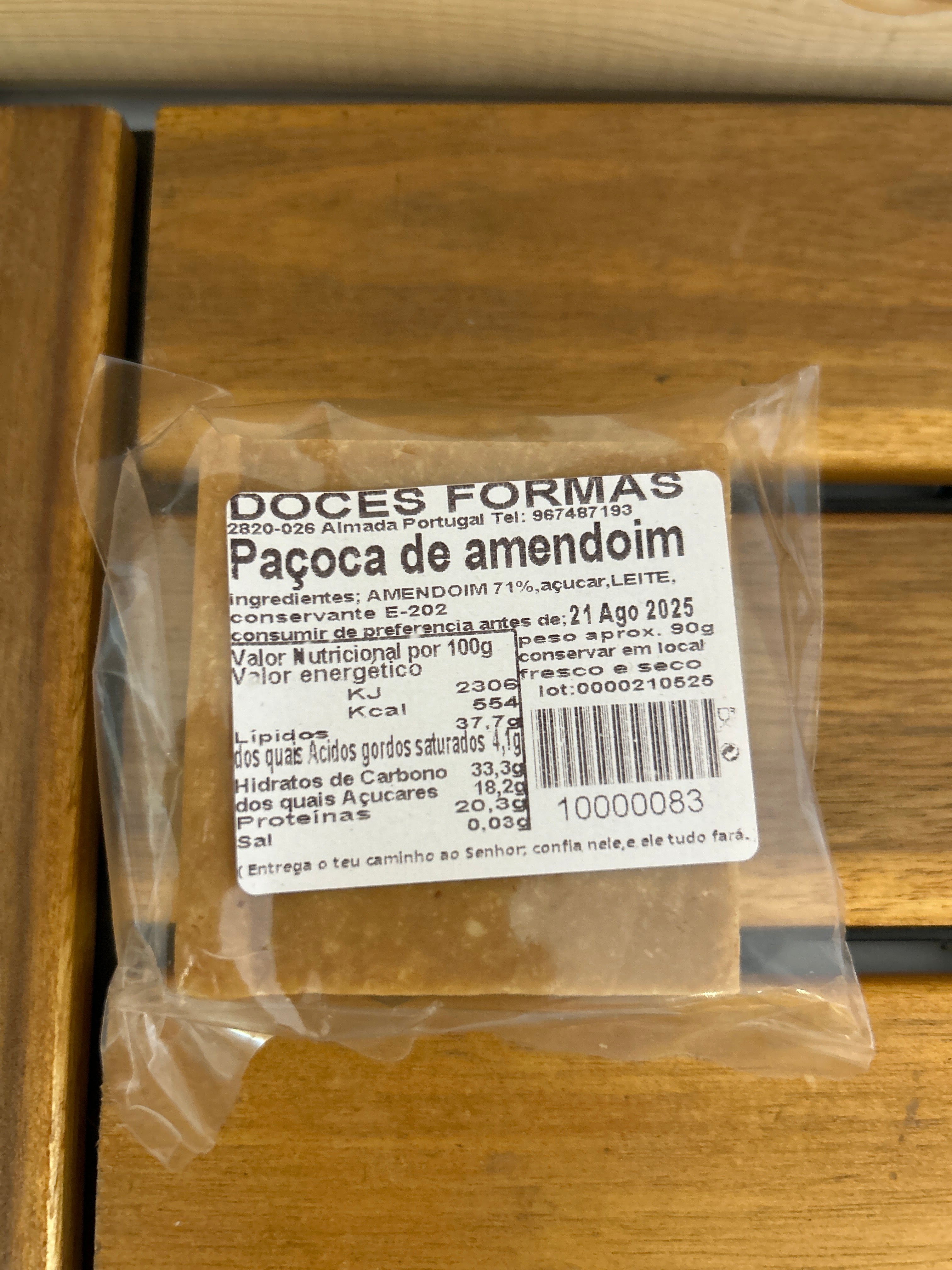 Paçoca DOCES FORMAS - 90g