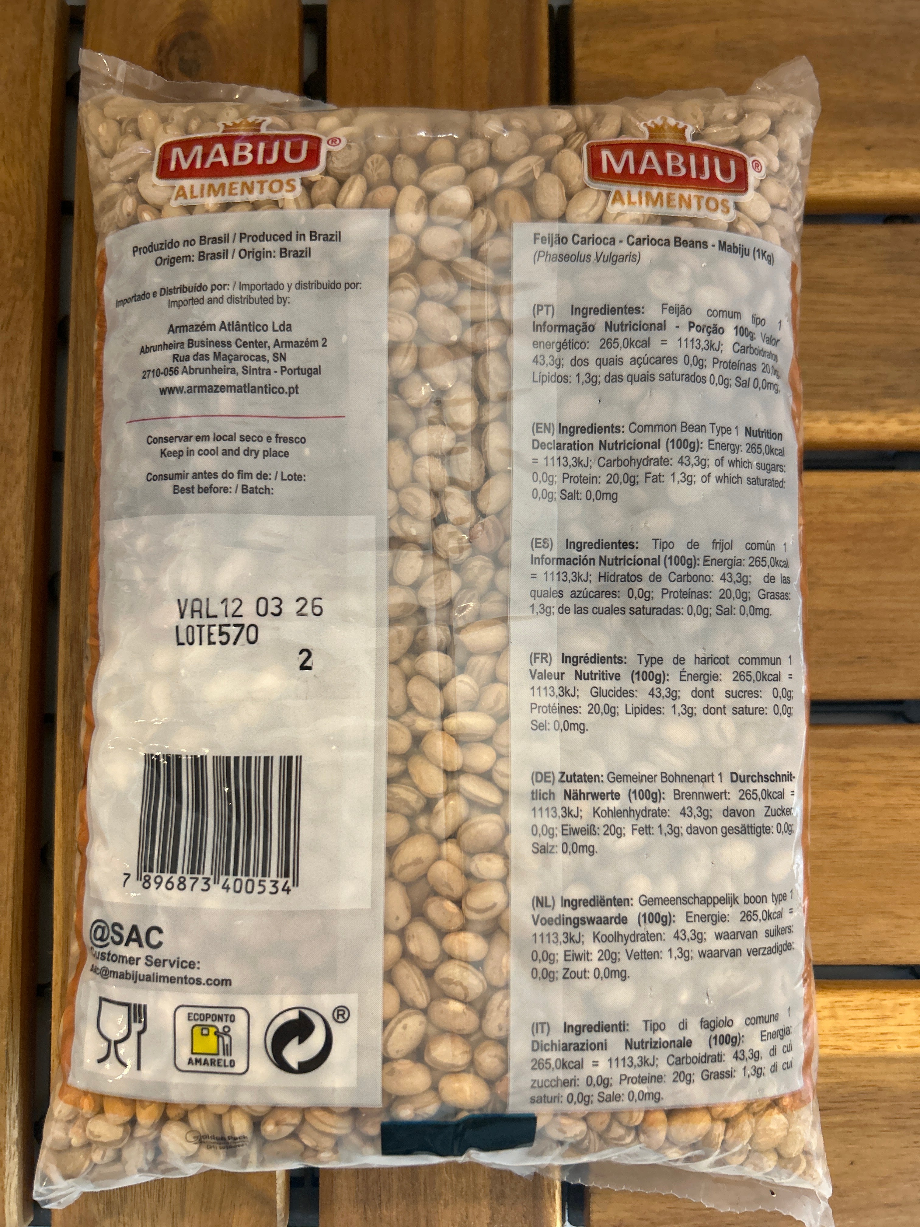 Brown Beans "Carioca" (Carioca Beans) - MABIJU - 1kg