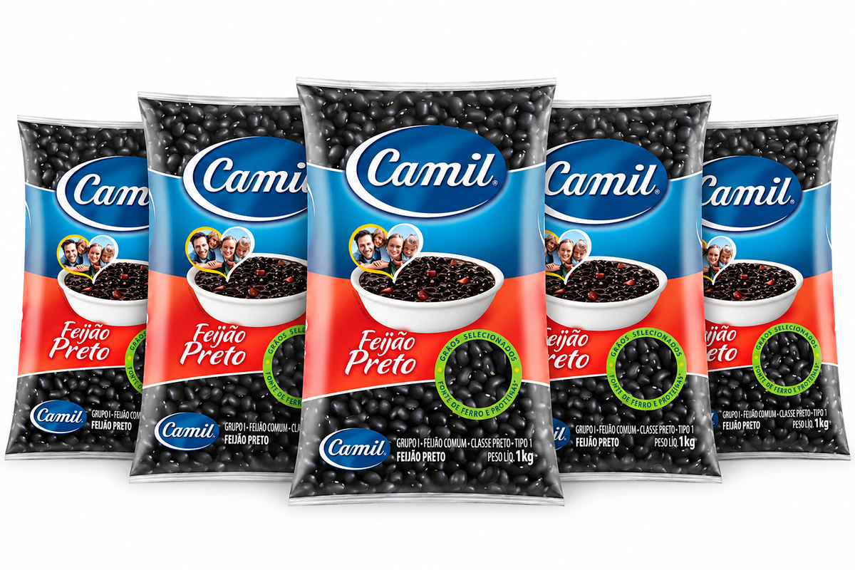 Combo - Feijão Preto - CAMIL - 1kg - 5 unidades