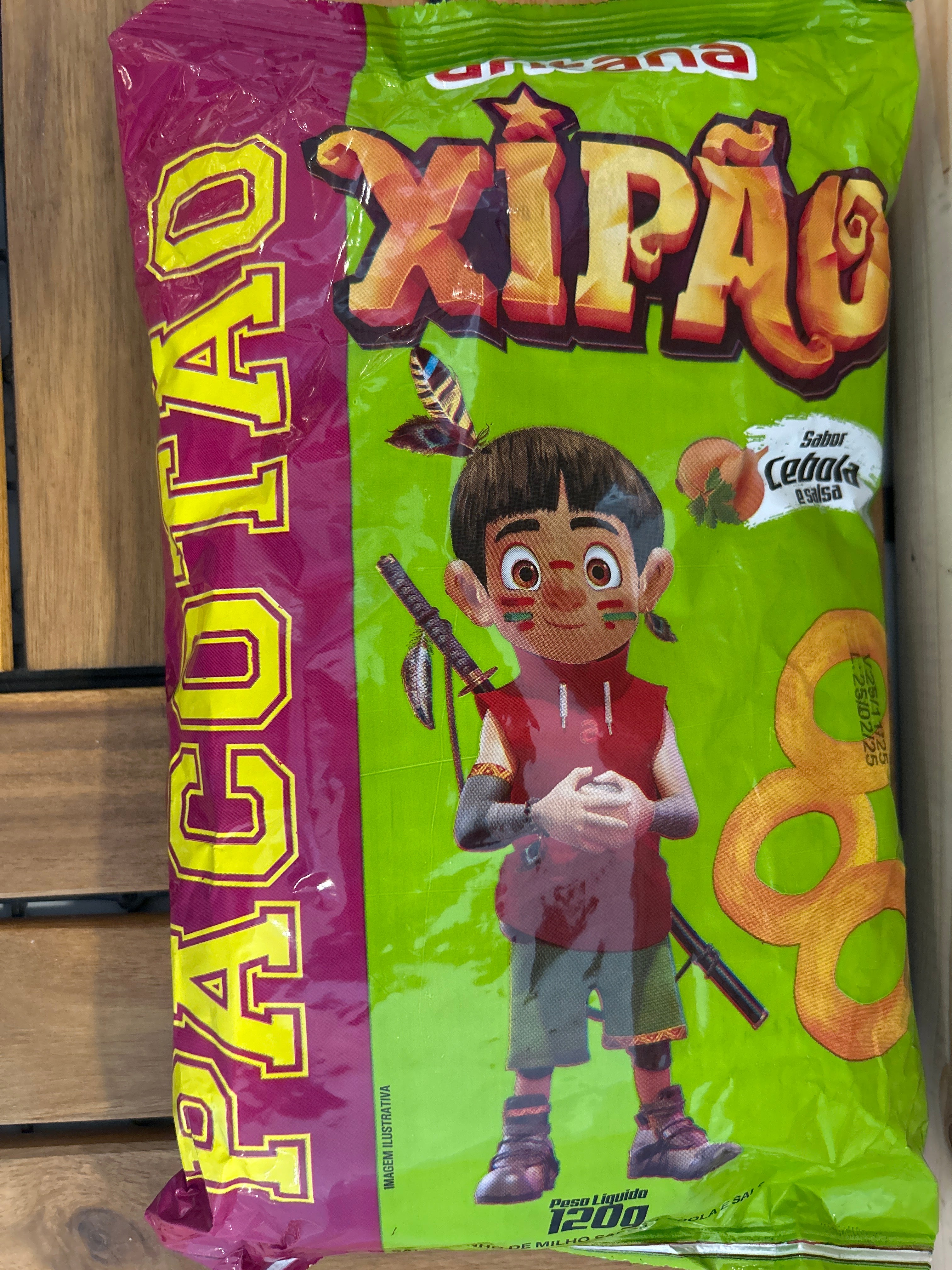 Onion and parsley flavor snack (Salgadinho Xipão Onion with Parsley) - ARITANA - 120g