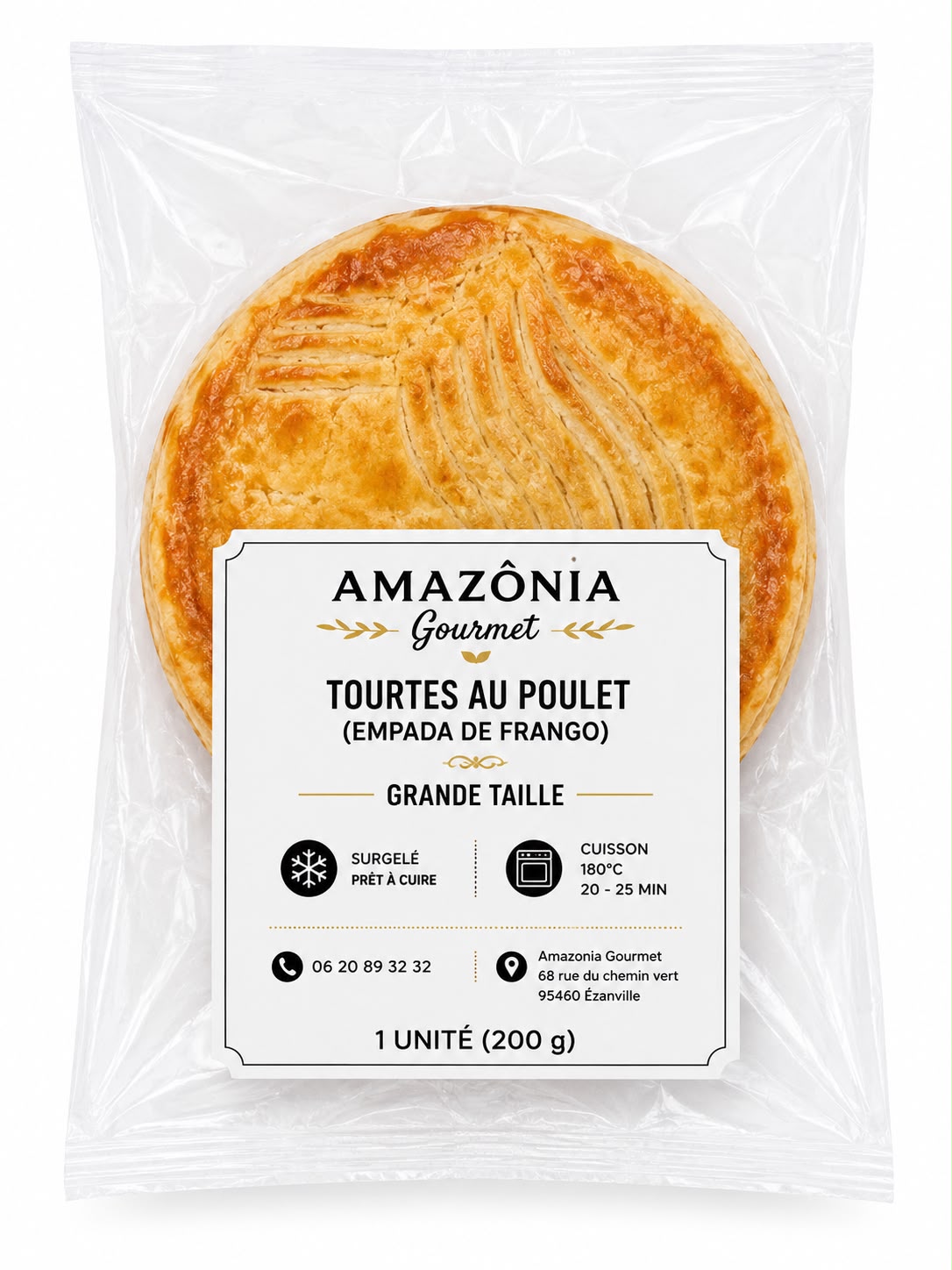 Tourtes au poulet (Empada de frango) – Grande Taille – 1 unité de 200g