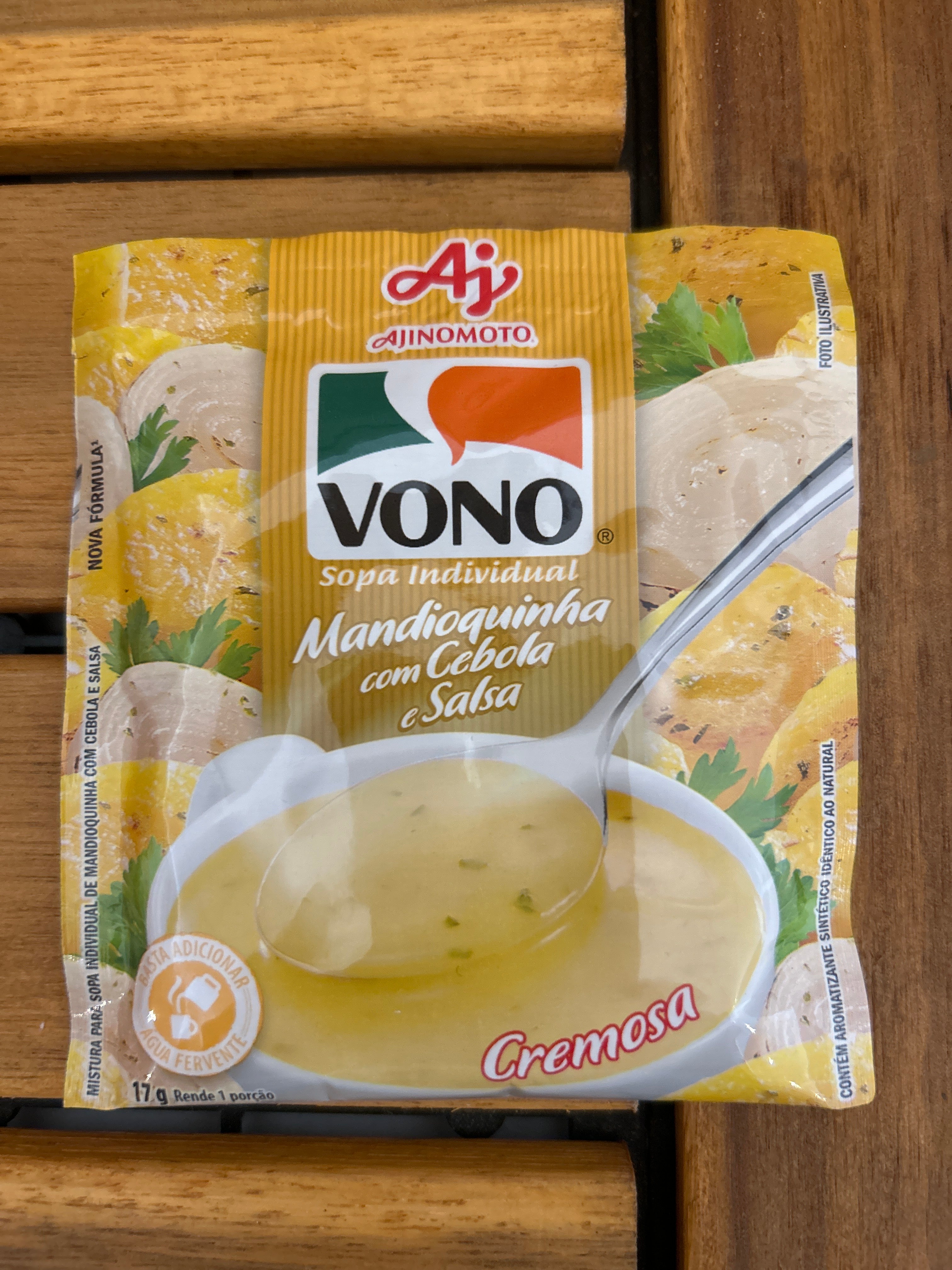Zuppa Cremosa sapore Manioca con Cipolla e Prezzemolo all'unità (Sopa Cremosa Vono sapore Mandioquinha con Cebola e Salsa unità - VONO - 17g