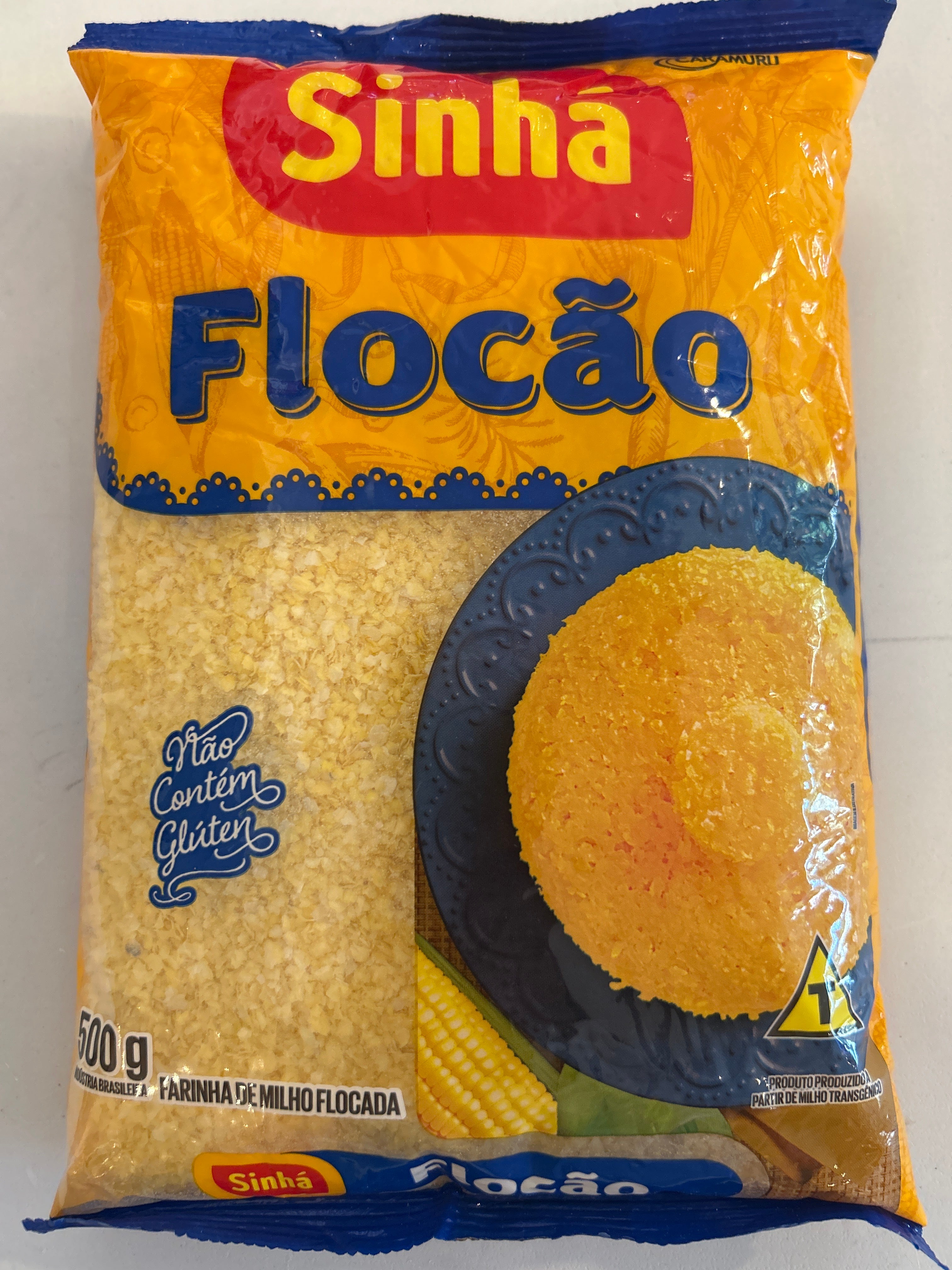 Combo - Farinha de Milho Flocão (Flocons de maïs) - SINHÁ - 500 g - Achetez 3 unités et gagnez 10% de réduction