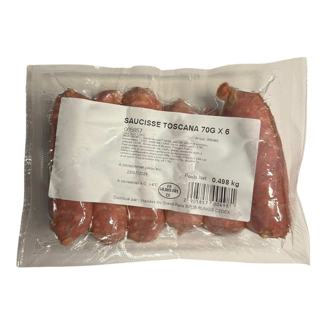 Tuscany sausage (Linguiça Toscana) - MEATS OF GRAND PARIS - 6x70g - Between 450g and 499g