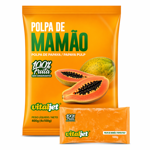Pulpe de Papaye (Polpa de Mamão) - VITALJET - 4x100g