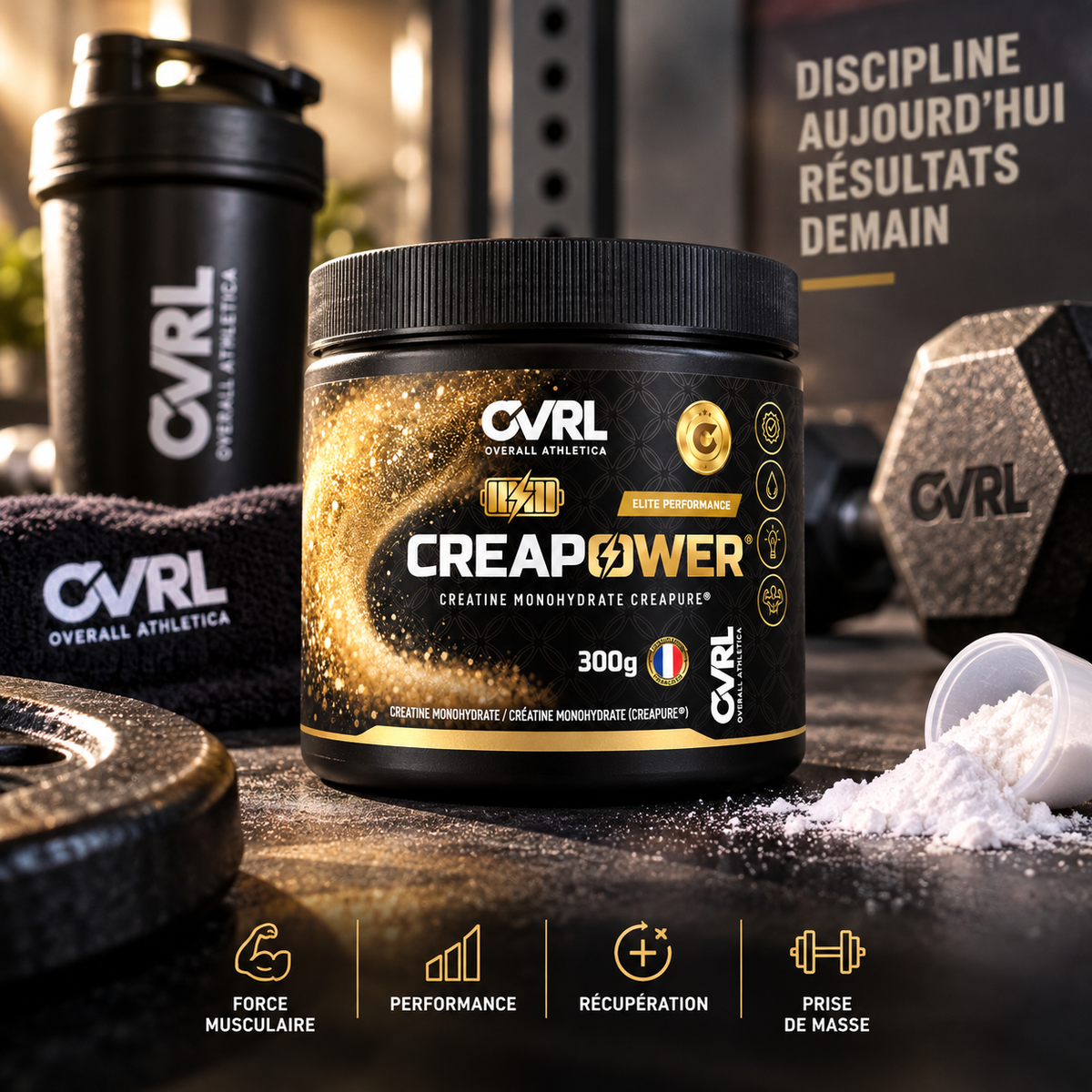 CreaPower – Créatine Monohydrate Creapure® (Creatina Monohidratada Creapure®) – OVRL – 300 g