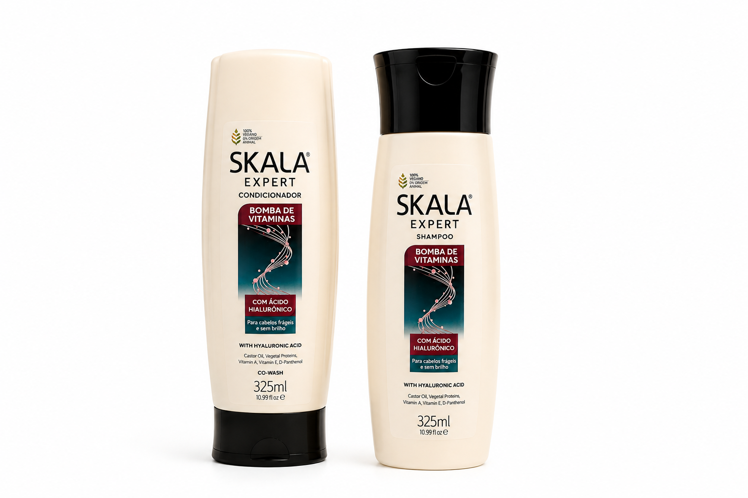 Lot Shampooing + Après-shampooing Bombe de Vitamines à l'Acide Hyaluronique (Kit Shampoo + Condicionador Bomba de Vitaminas com Ácido Hialurônico) - SKALA - 2 x 325ml