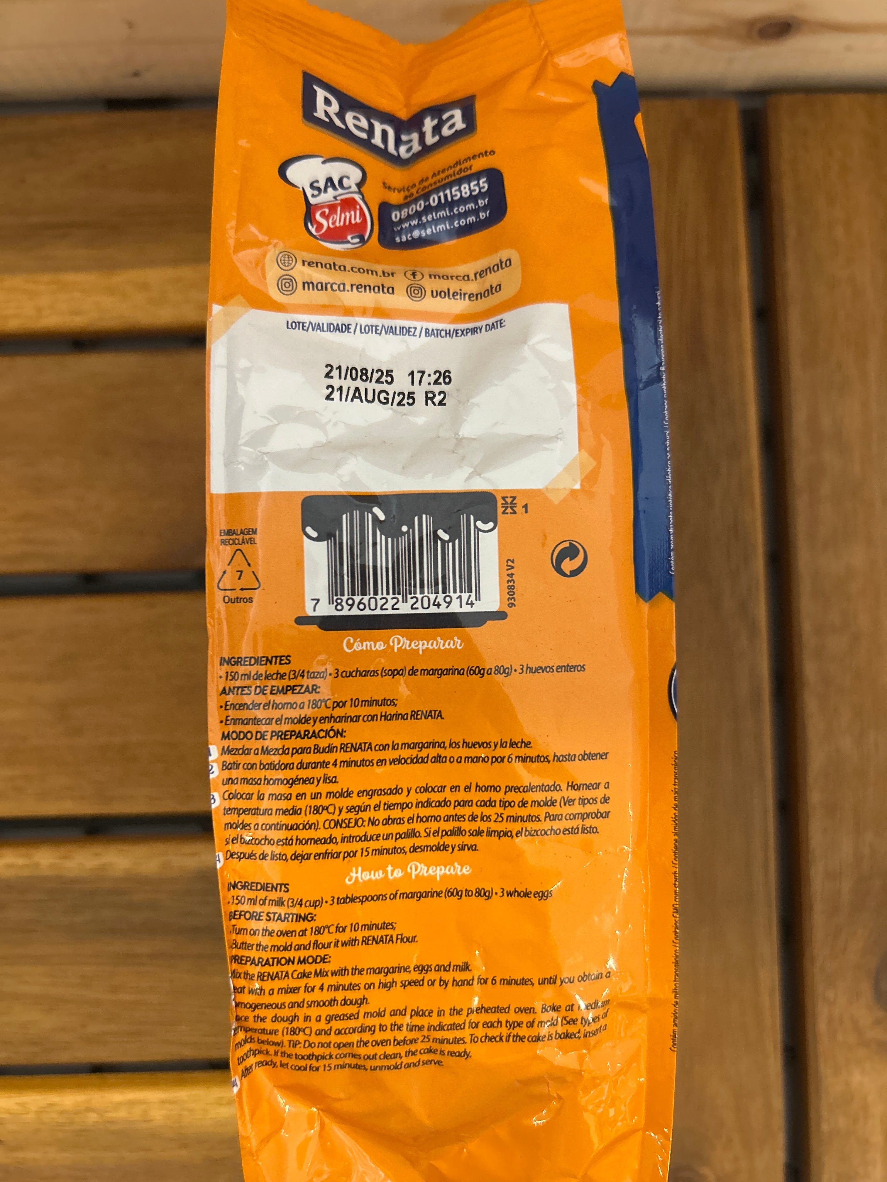 Préparation pour Gâteau à la Carotte (Mistura para Bolo de Cenoura) - RENATA - 400g - Promoção