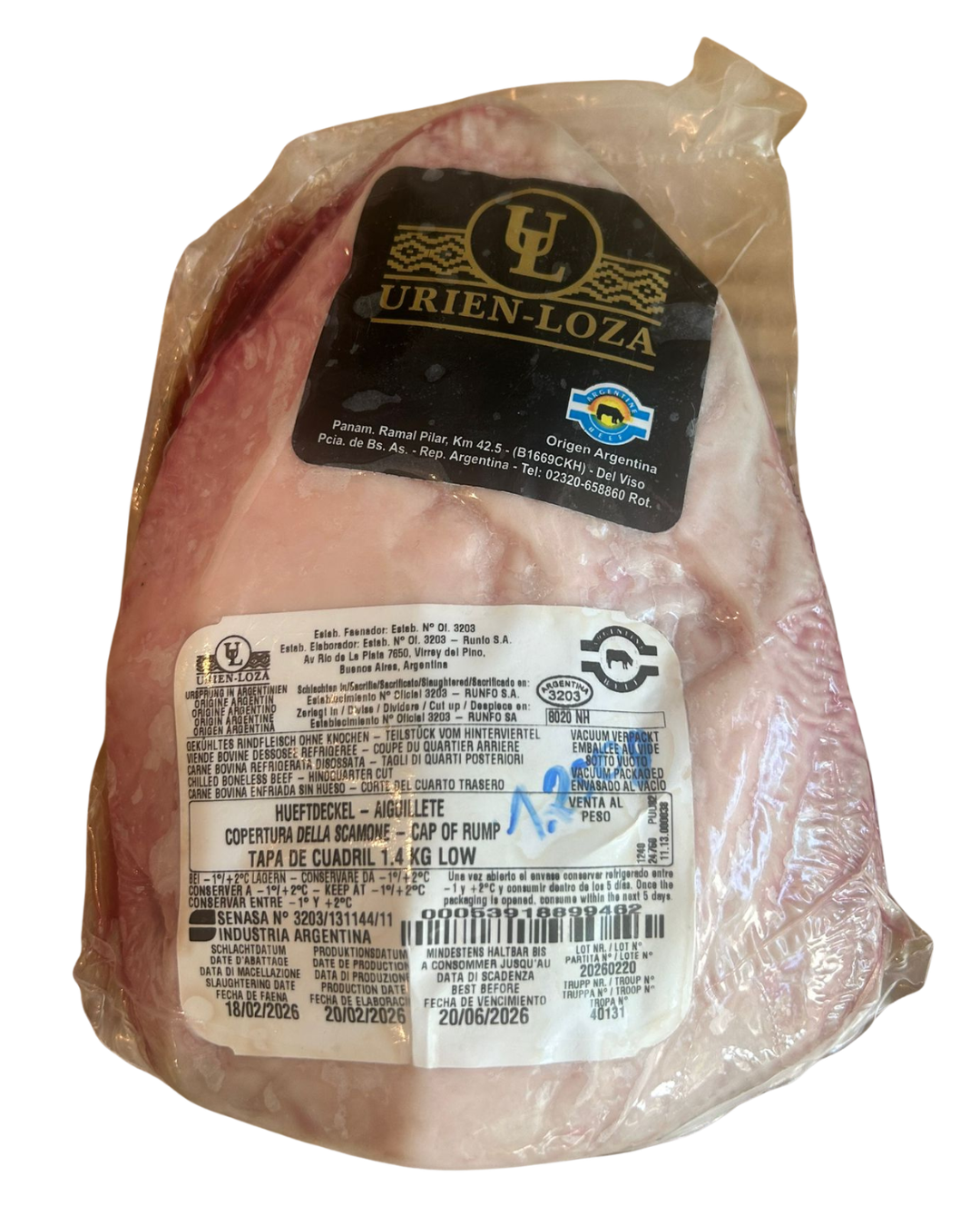 Between 1.4kg and 1.599kg - Angus Rump Cap (Angus Beef Angus Aiguillette of Rump Steak) (Frozen/Fresh - Shipping paid separately after order completion on the website)
