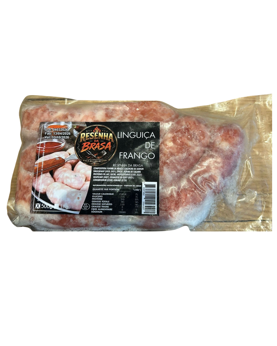 Saucisse de poulet brésilienne (Linguiça de Frango Brasileira) - RESENHA DA BRASA - 500g
