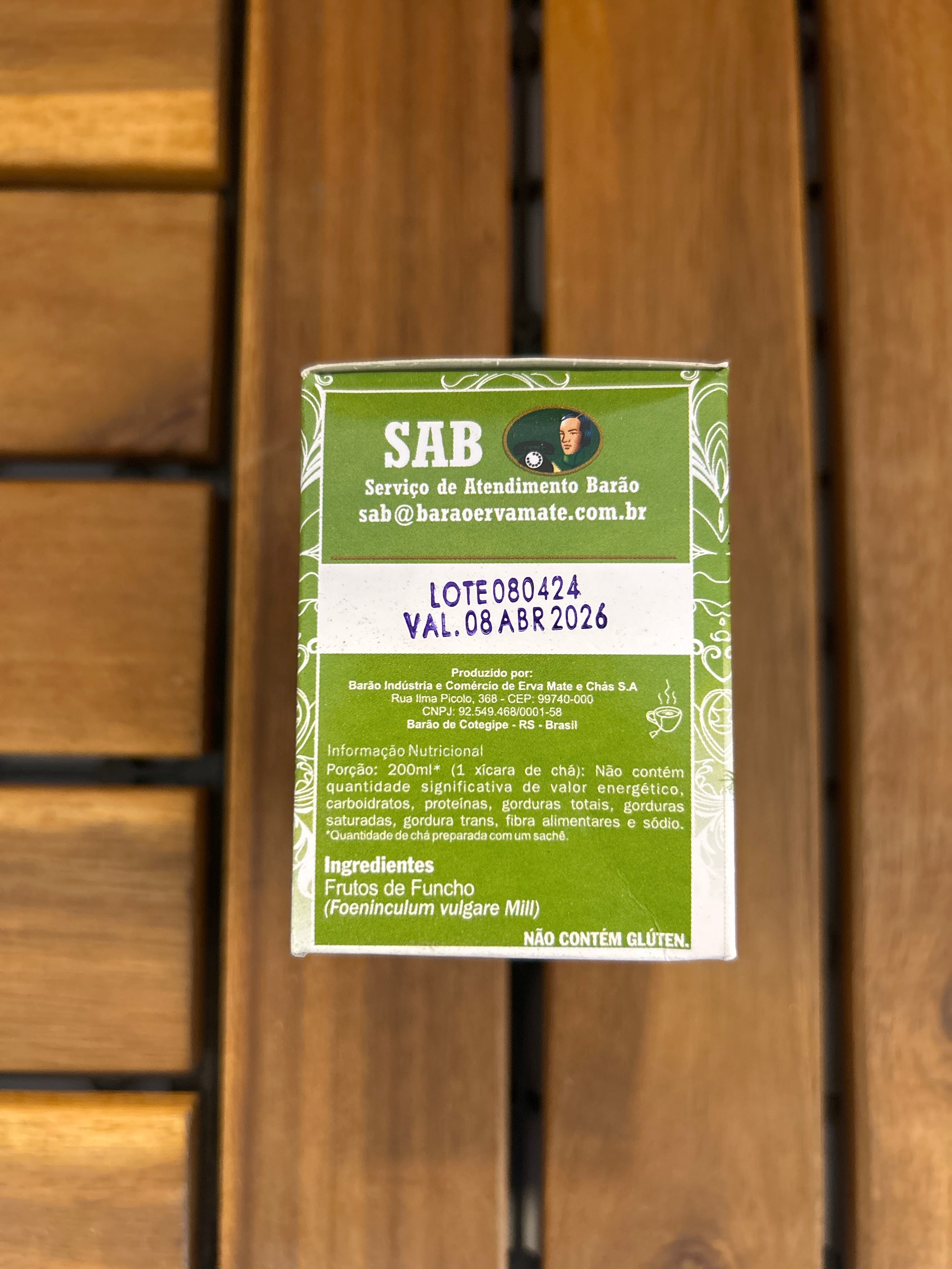 Fennel Tea (10 sachets) BARÃO