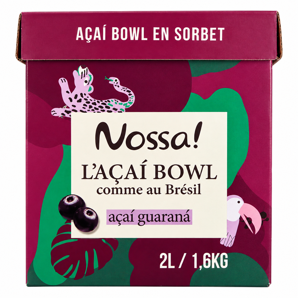 Açaí Bowl en Sorbet – Açaí Guaraná (Açaí Bowl com Guaraná) – Nossa! – 2 L / 1,6 kg