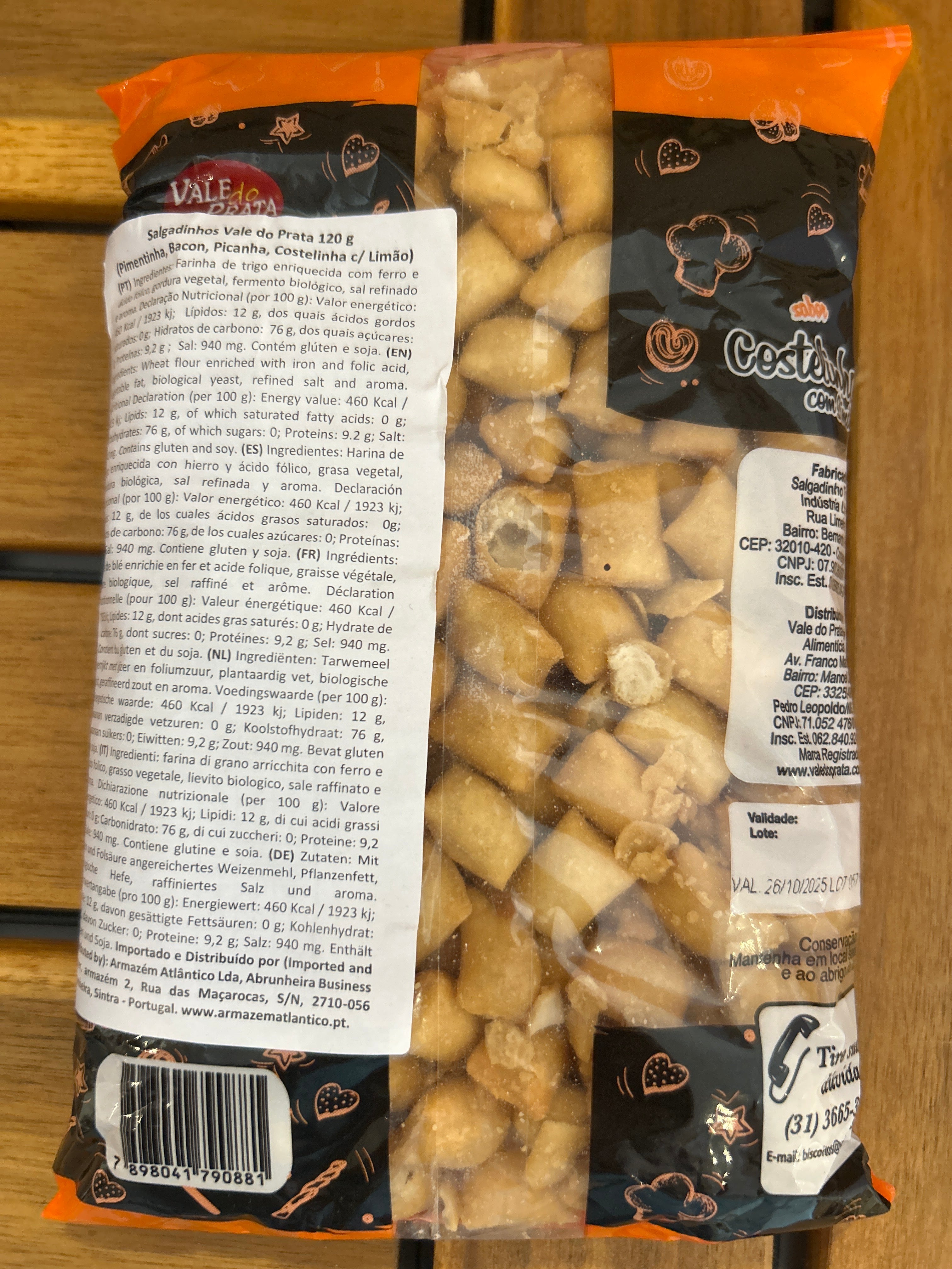 Snack saveur Côtelette (Salgadinho sabor Costelinha) - VALE DO PRATA - 120g - Promoção