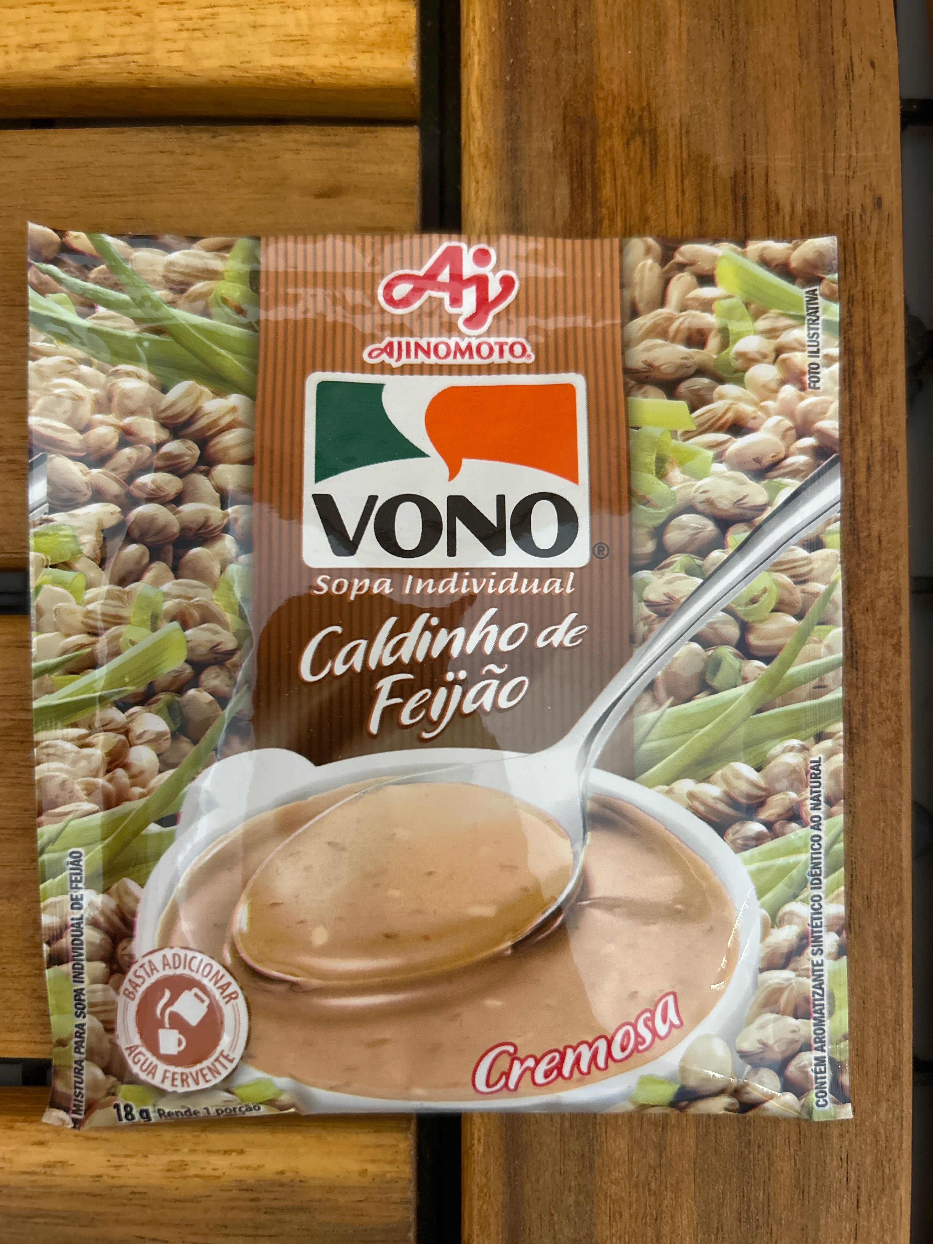 Zuppa Cremosa gusto Brodo di Fagioli cartone 23 unità x 18g (Sopa Cremosa sapore Caldinho di Fagião scatola con 23 x18g unità - VONO - 414 g