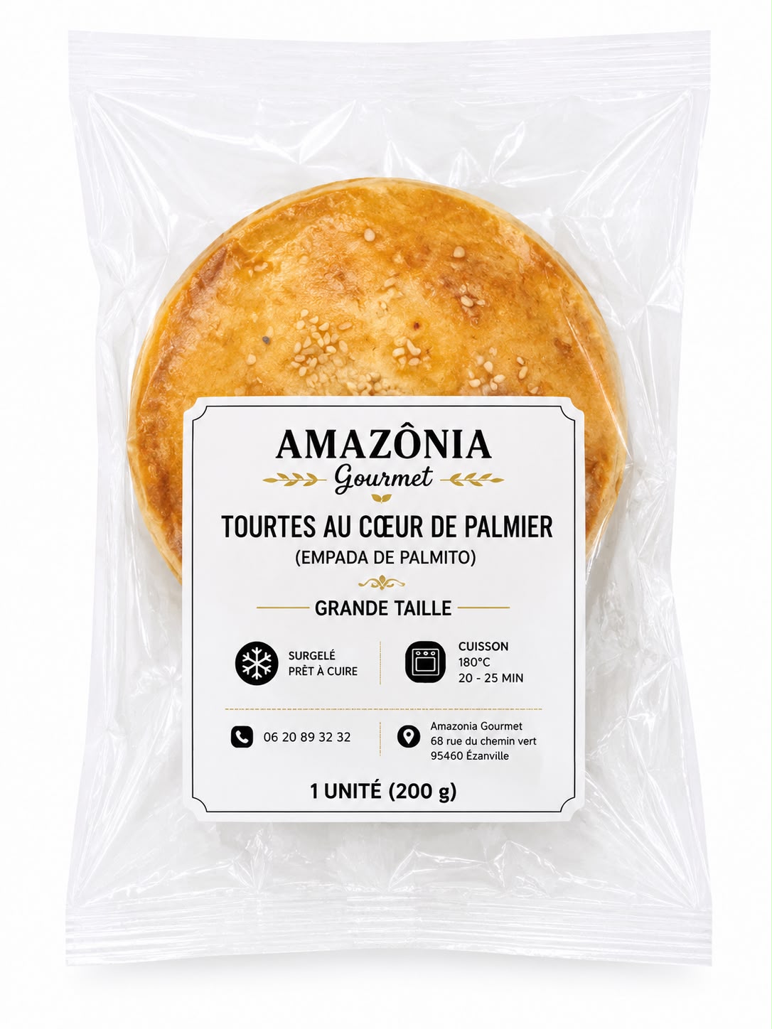 Tourtes au coeur de palmier (Empada de palmito) - Grande Taille - 1 unité de 200g