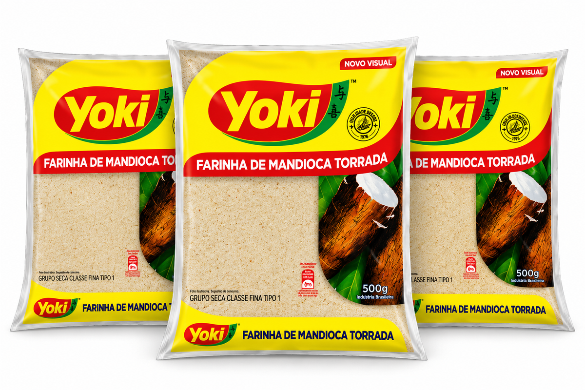 Combo - Toasted cassava flour (Farinha de mandioca torrada) - YOKI - 500g  - 3 units