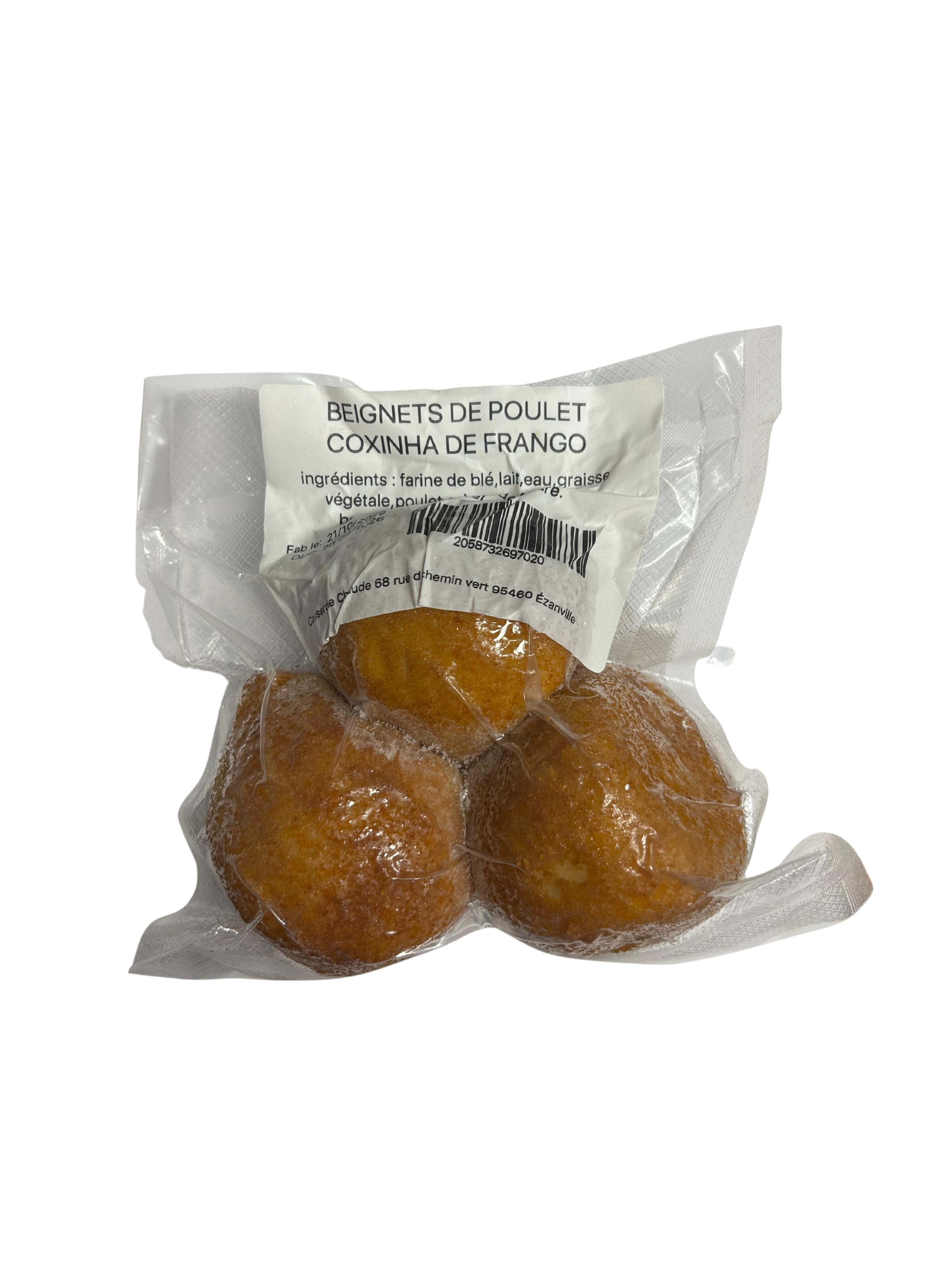 Beignets dorés au poulet effiloché (Coxinha de Frango) – frits et surgelés – Grande Taille – 3 unités de 150 g (450 g)