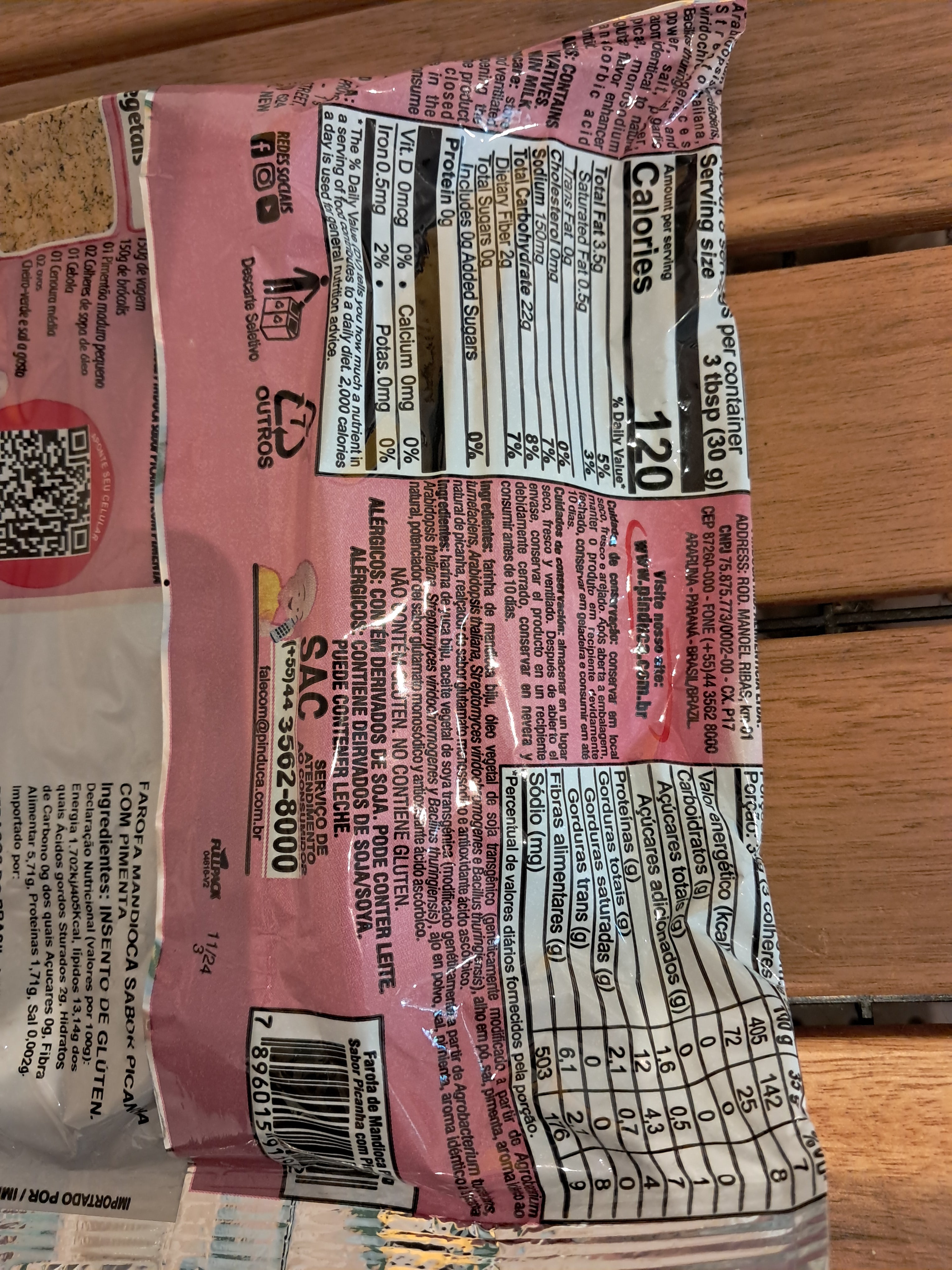 Farine de manioc assaisonnée goût picanha piment (Picanha Cassava Farofa with Pepper) - PINDUCA - 250g