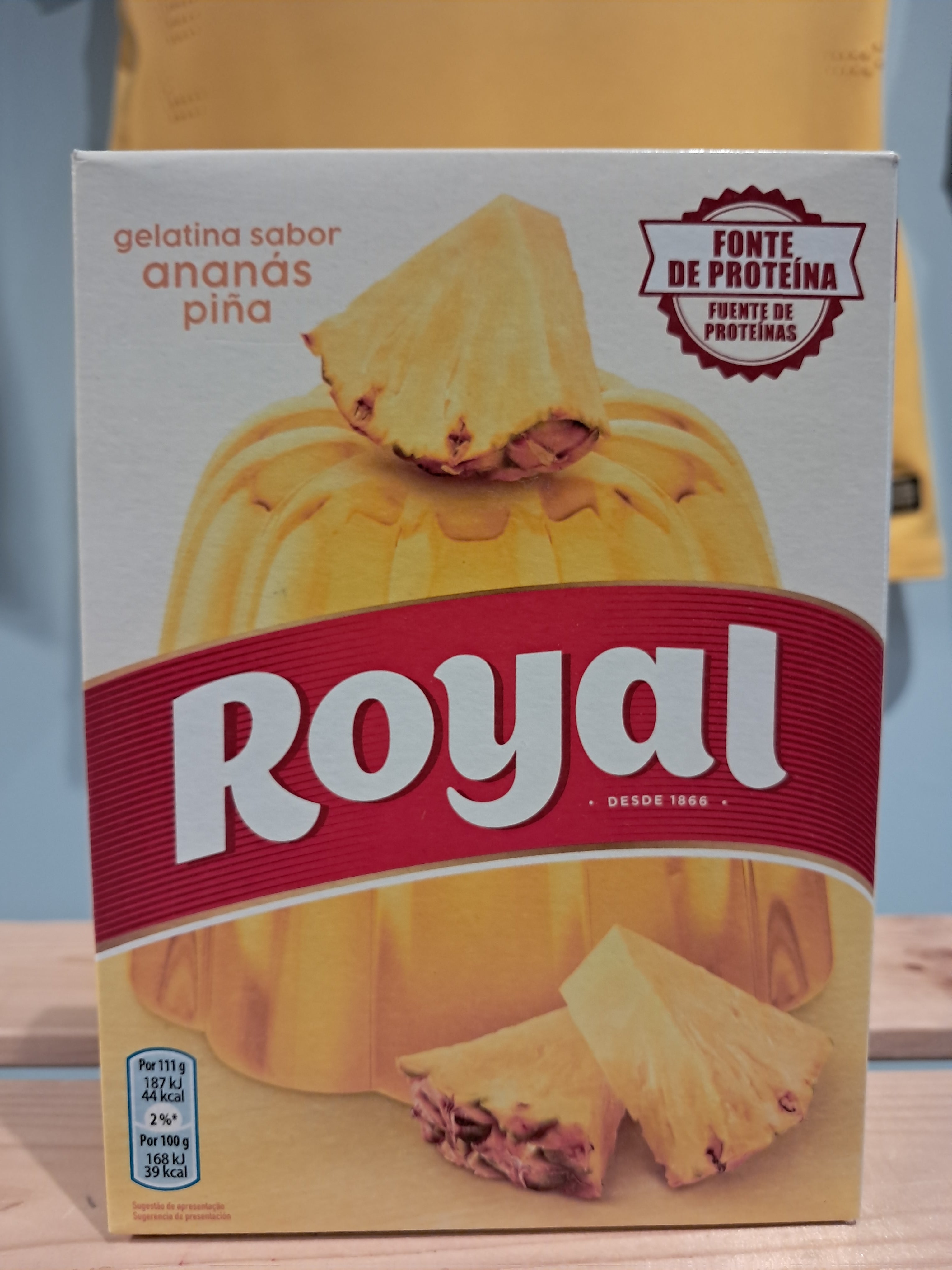 Gélatine en Poudre Saveur Ananas (Poudre de gélatine d'ananas) - ROYAL - 114g - Pct avec 2 sachets