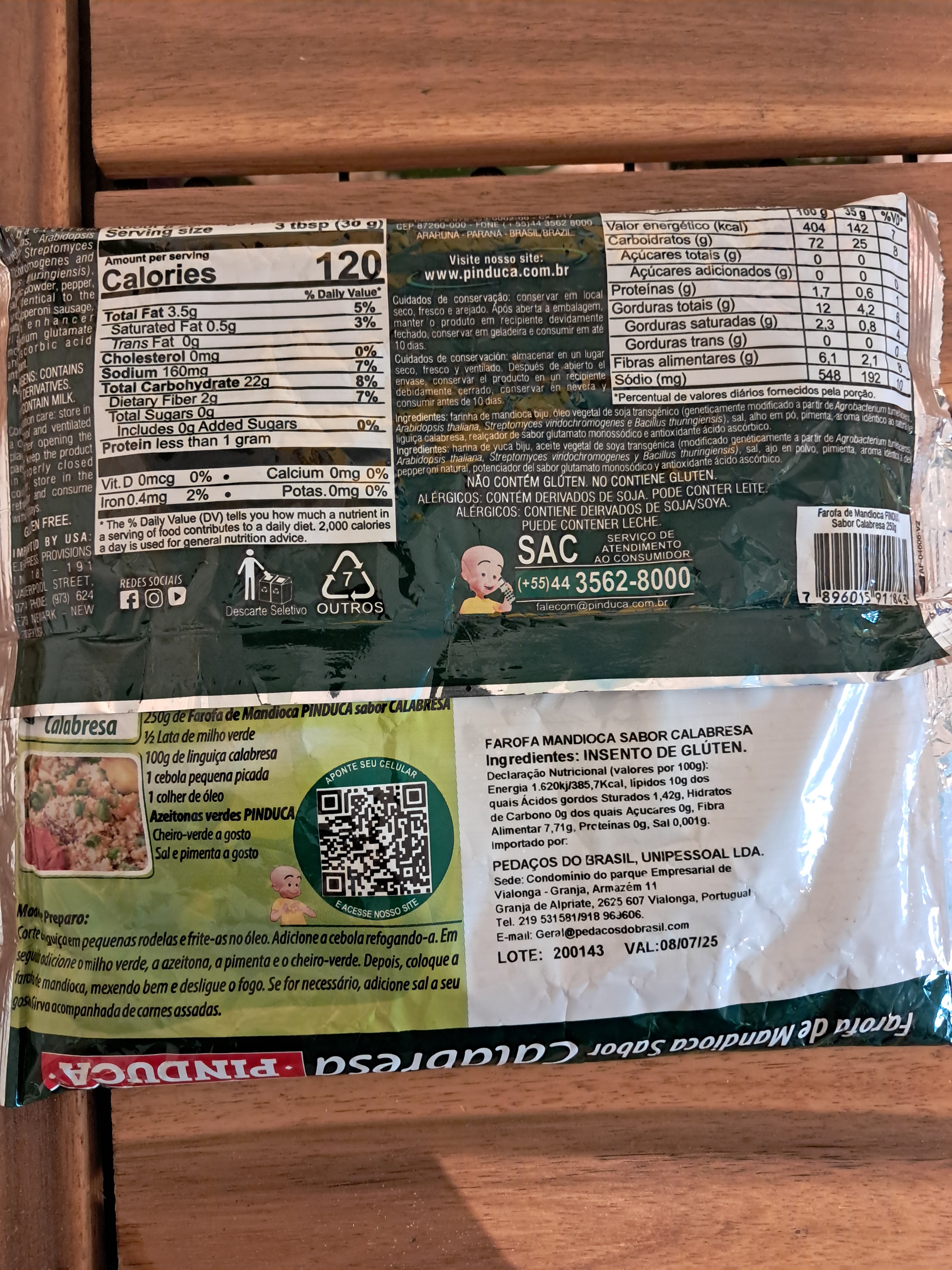 Cassava Farofa with Calabrian Sausage (Calabresa Cassava Farofa) - PINDUCA - 250g