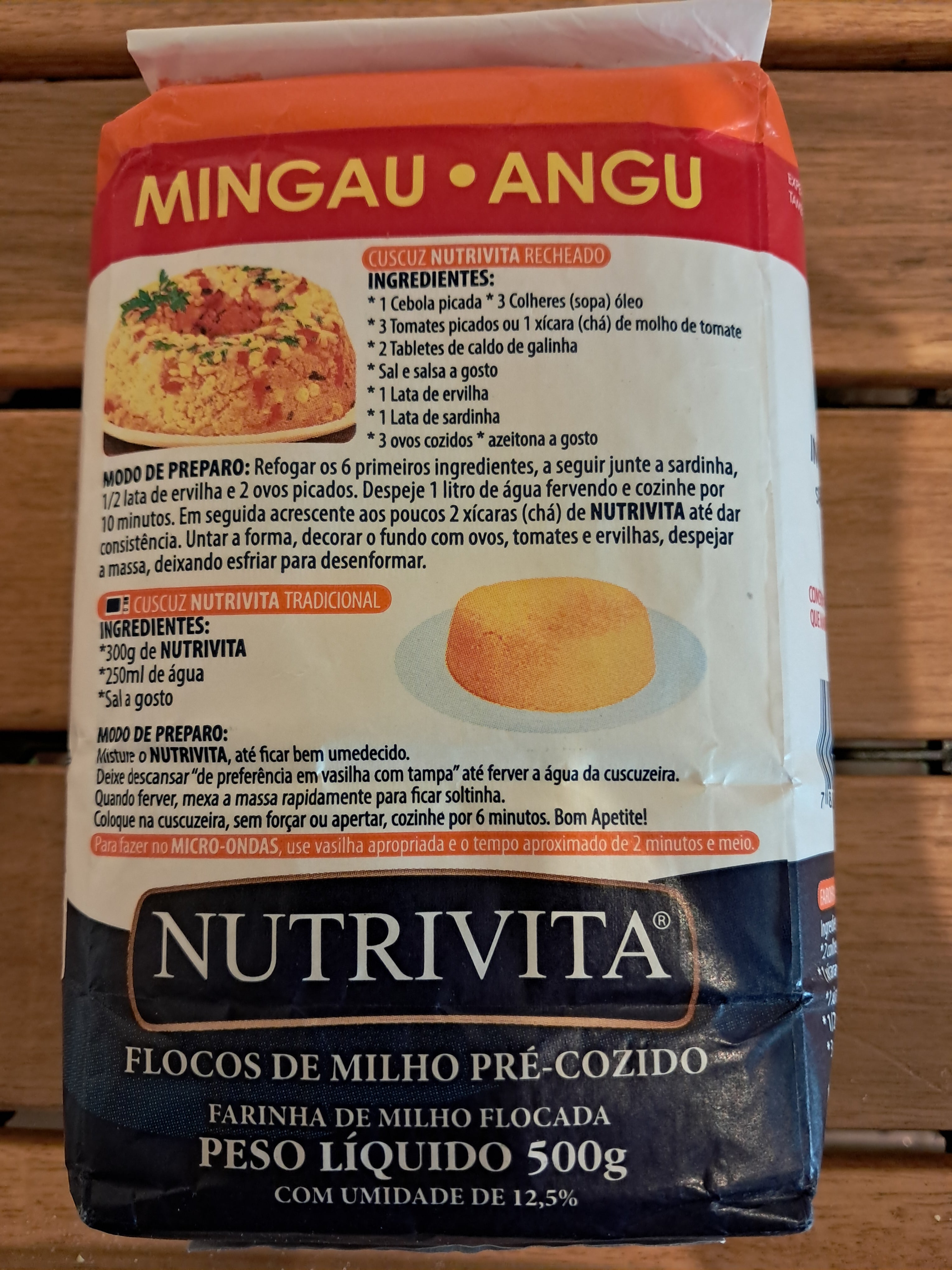 Fiocchi di mais per couscous (Flocos de Milho para Cuscuz) - NUTRIVITA - 500g
