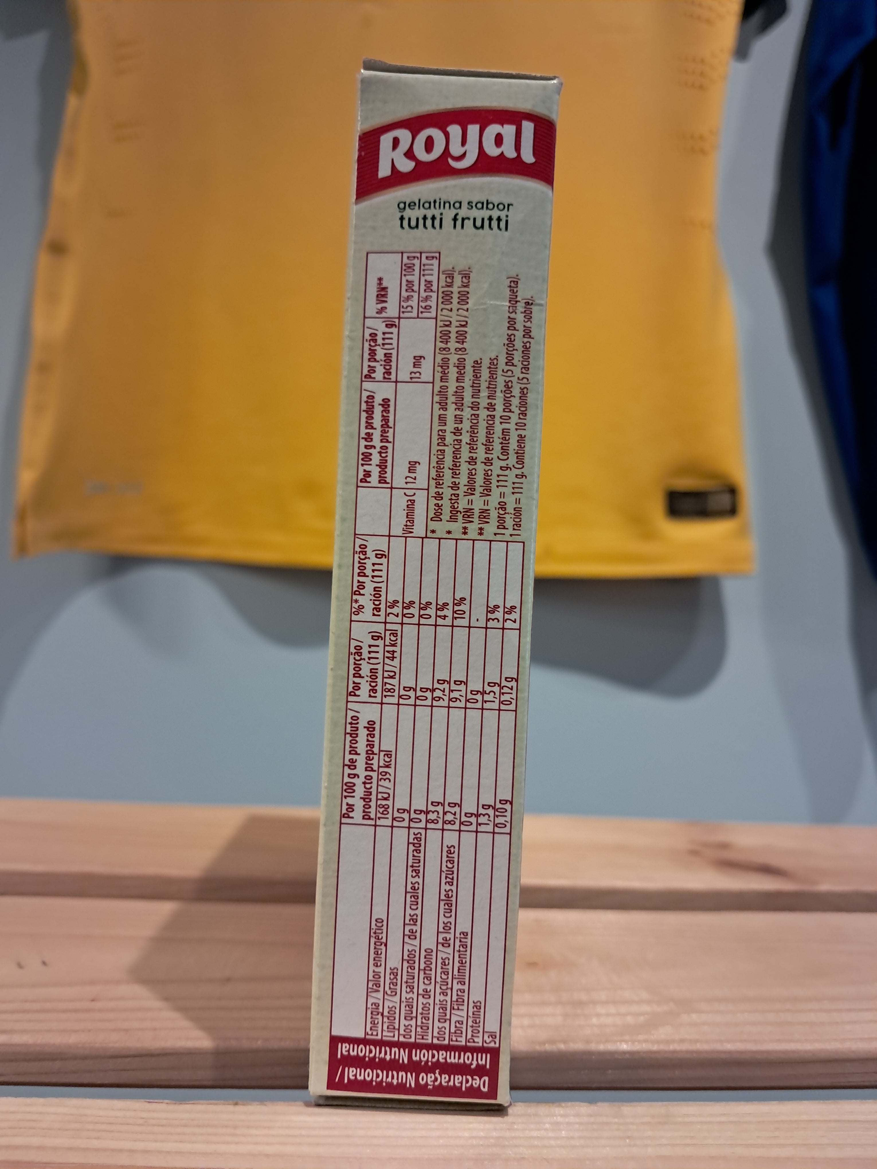 Gélatine en poudre saveur tutti frutti (Gelatina em Pó Tutti Frutti) - ROYAL - 114g - Pqt c/ 2 sachets