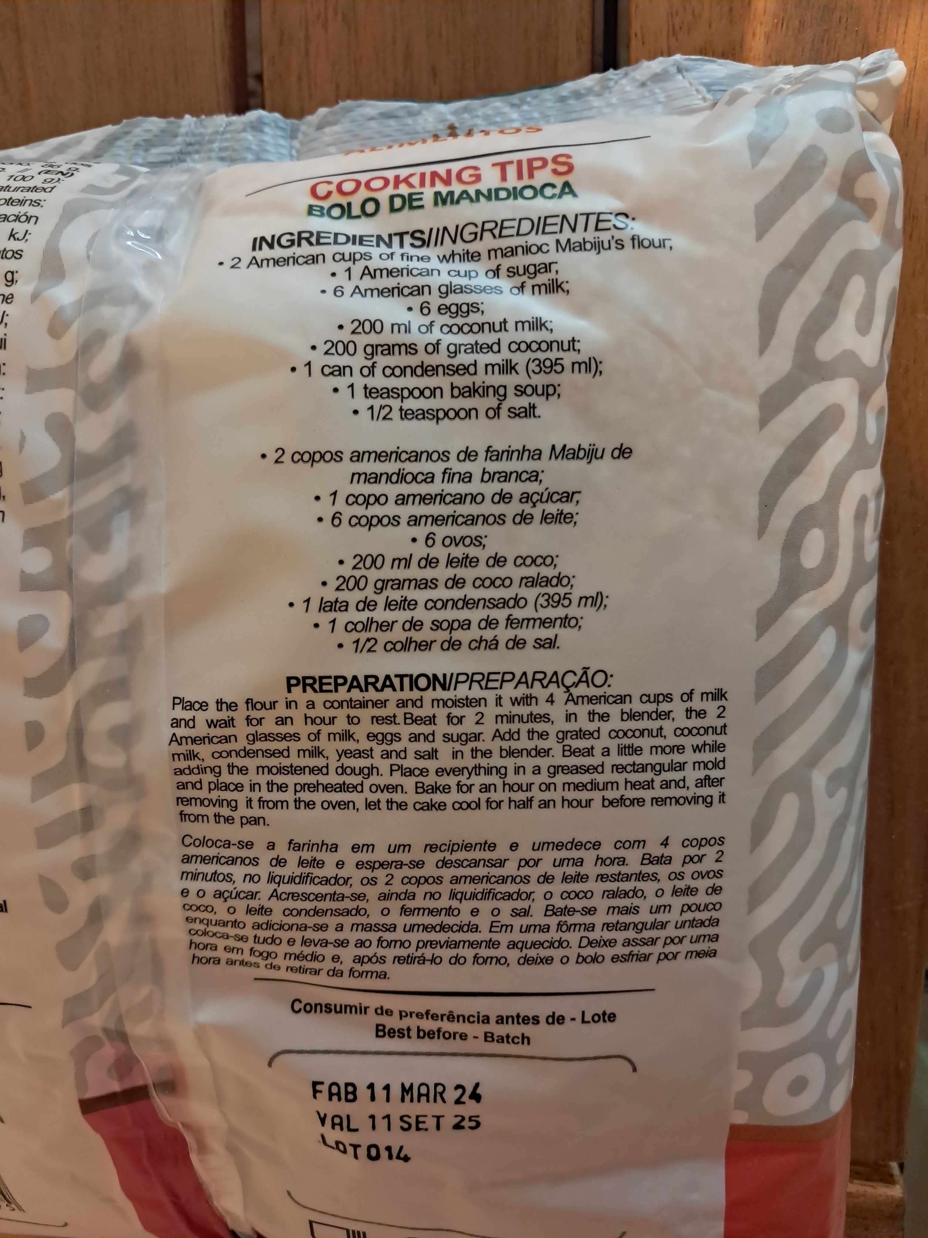 Farina di Manioca Bianca (Farinha de Mandioca Branca) - MABIJU - 500g