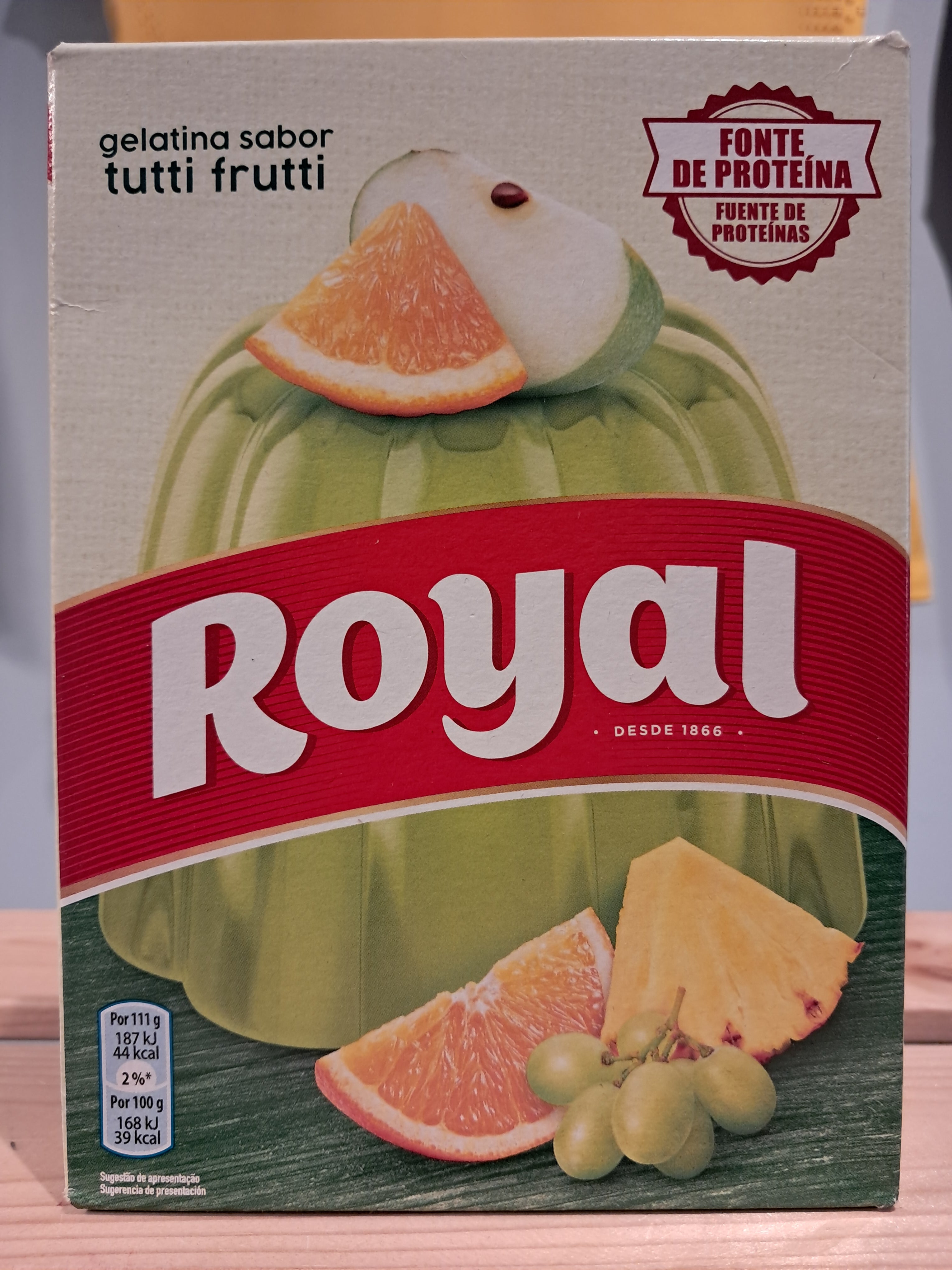 Gélatine en poudre saveur Tutti Frutti (Gelatina em Pó Tutti Frutti) - ROYAL - 114g - Pct c/ 2 sachets