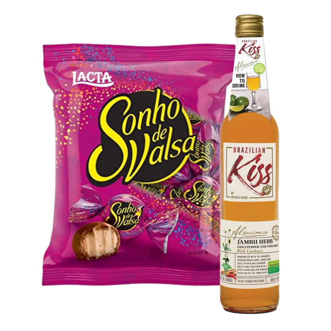 Perfect Combination - Dream of Waltz Bonbon - LACTA - 1kg + Mixed Cachaça with JAMBU "Brazilian Kiss" - WEBER HAUS - 500ml