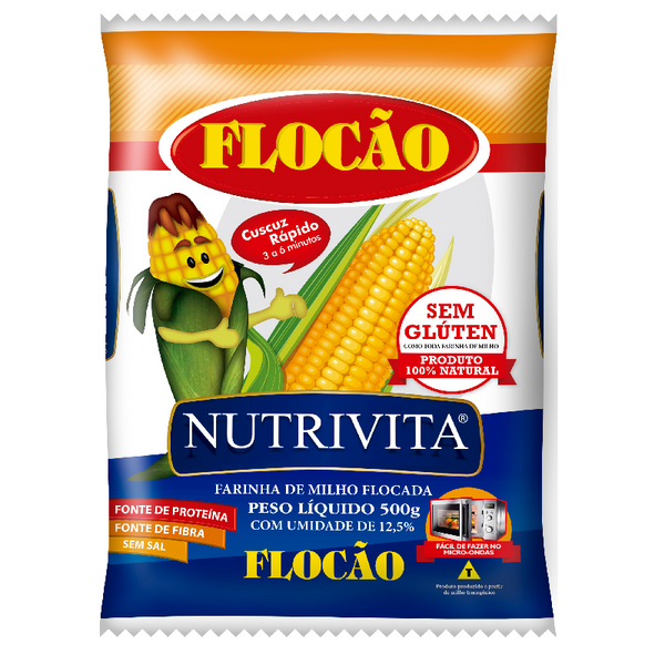Farine de maïs floconnée (Farinha de Milho Flocão)  - NUTRIVITA - 500g